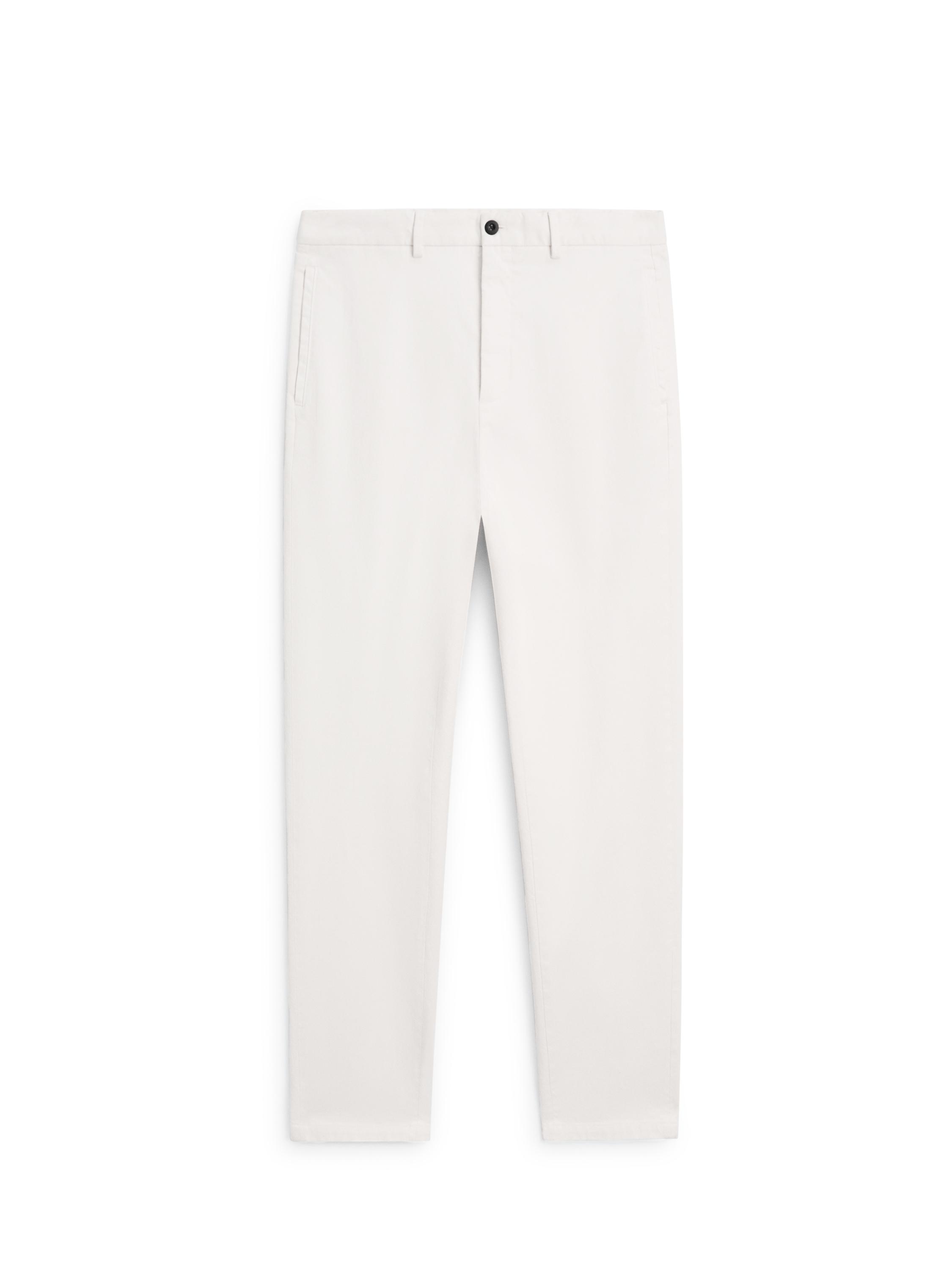 Cotton twill pants with elasticated waistband — Off white
