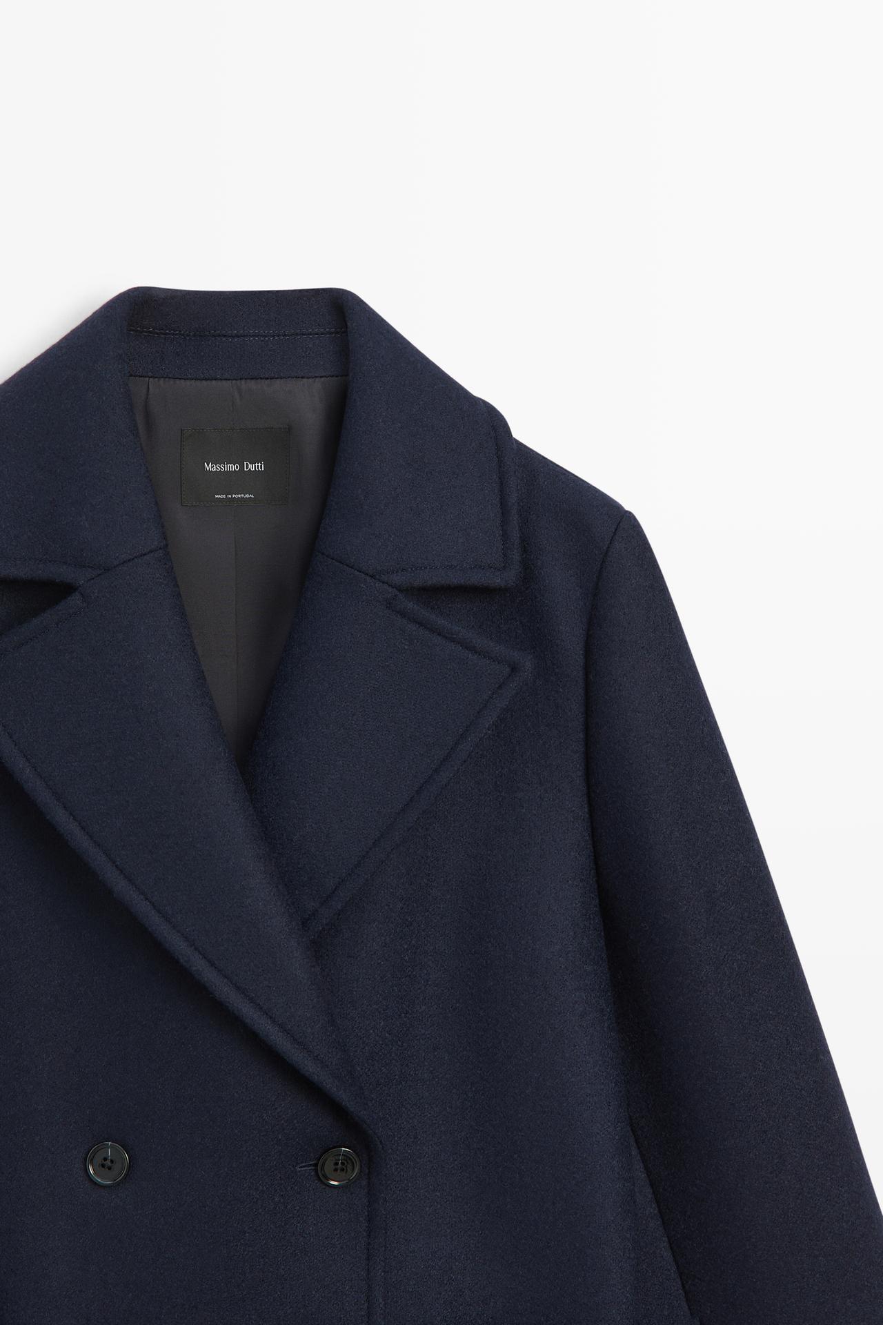 Medium double-breasted coat — NAVY BLUE