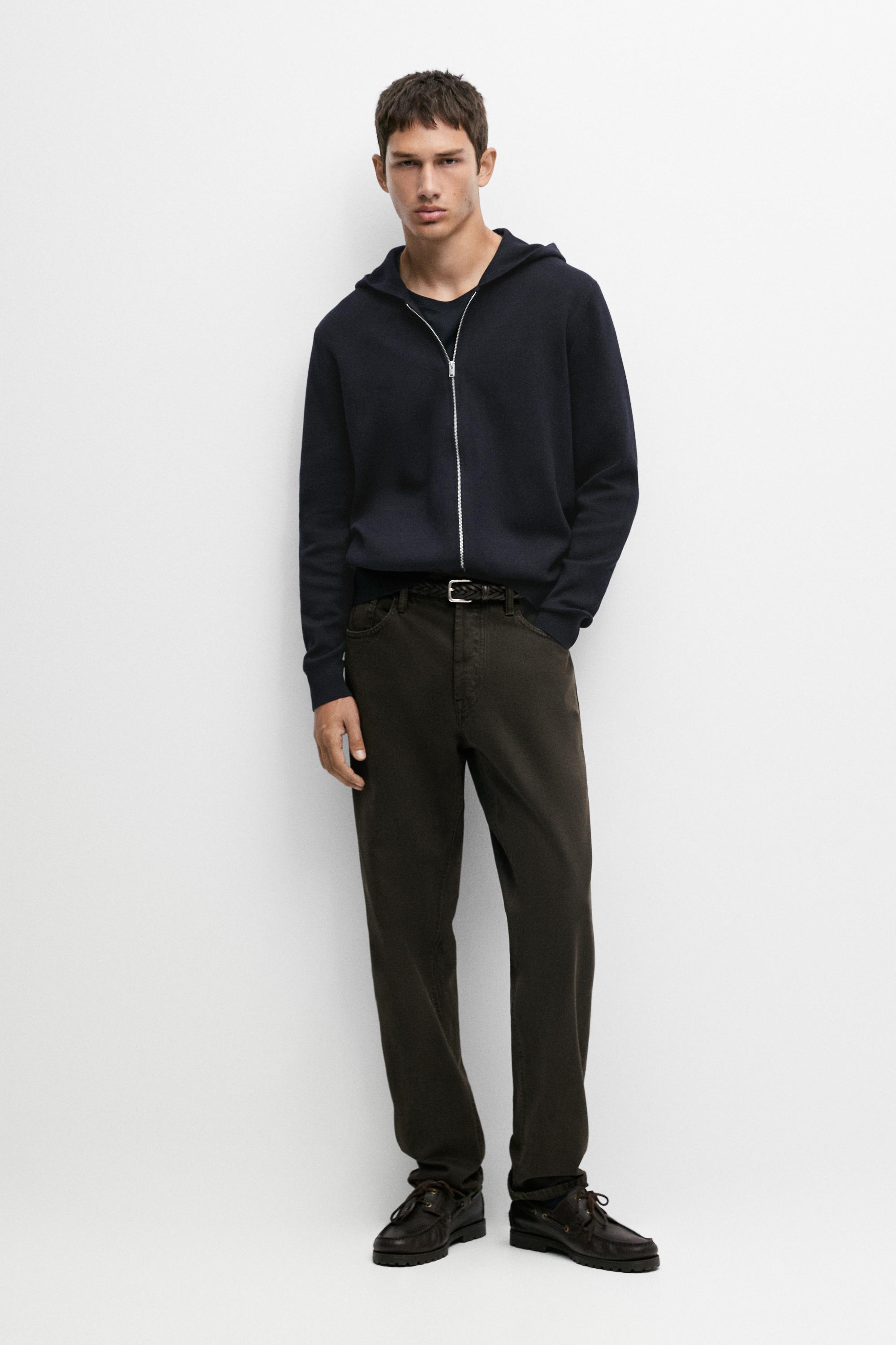 Strick-Cardigan mit Kapuze aus 100 % Baumwolle