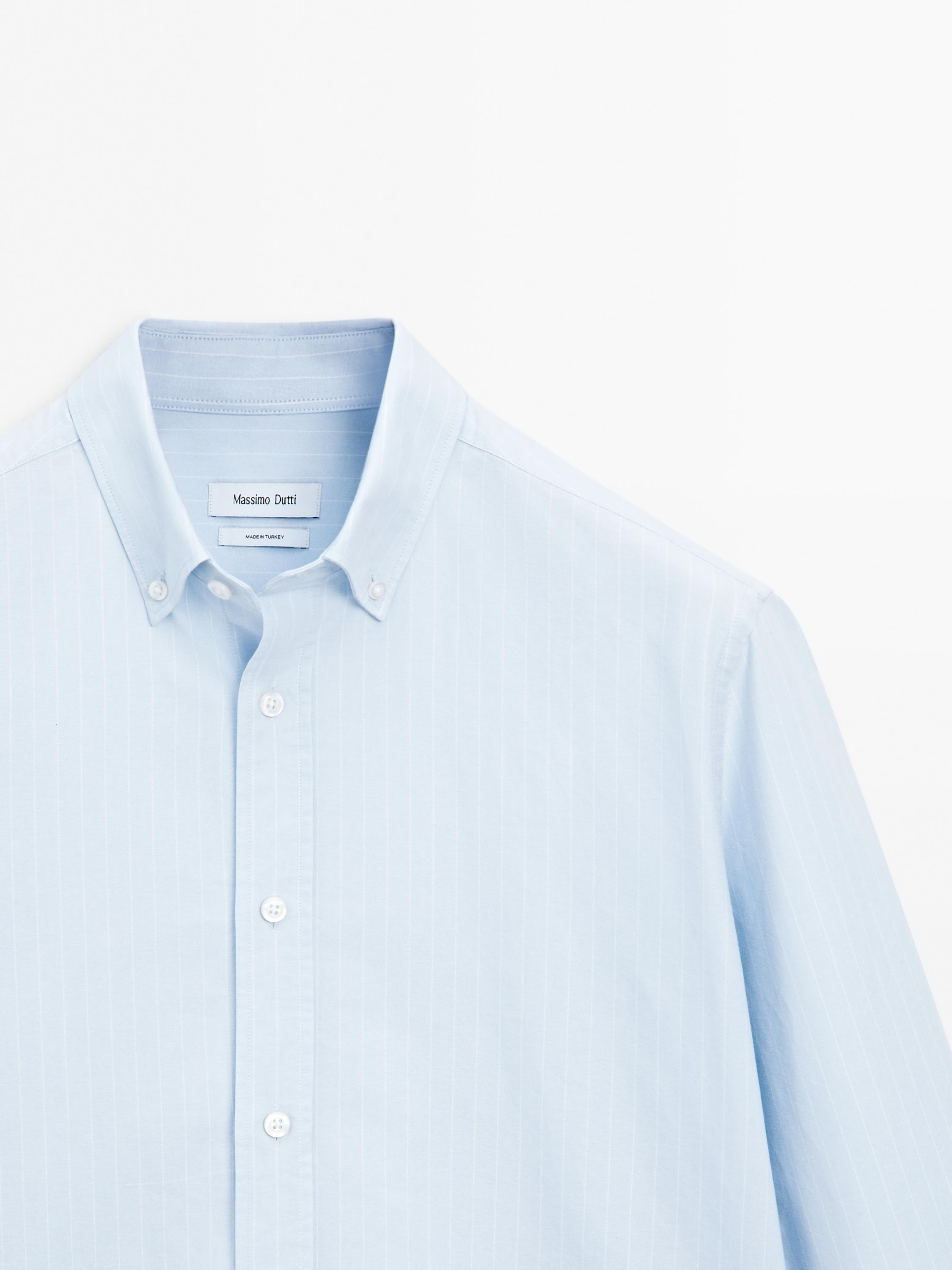 Camisa rayas regular fit algodón