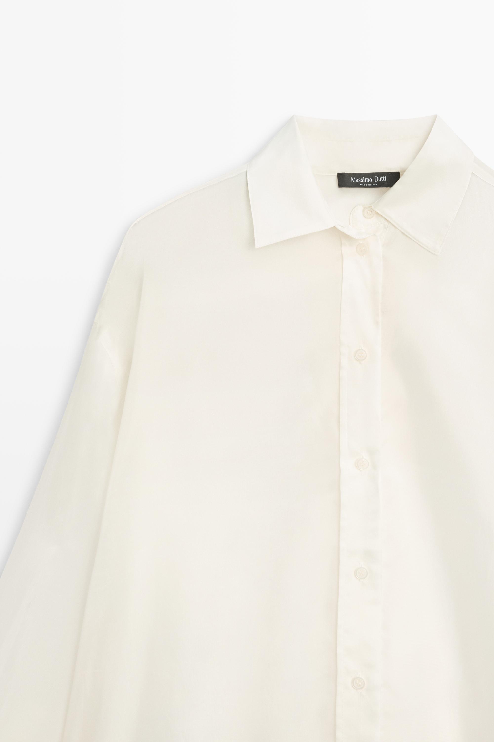 Massimo Dutti Oversize dökümlü gömlek görsel 6