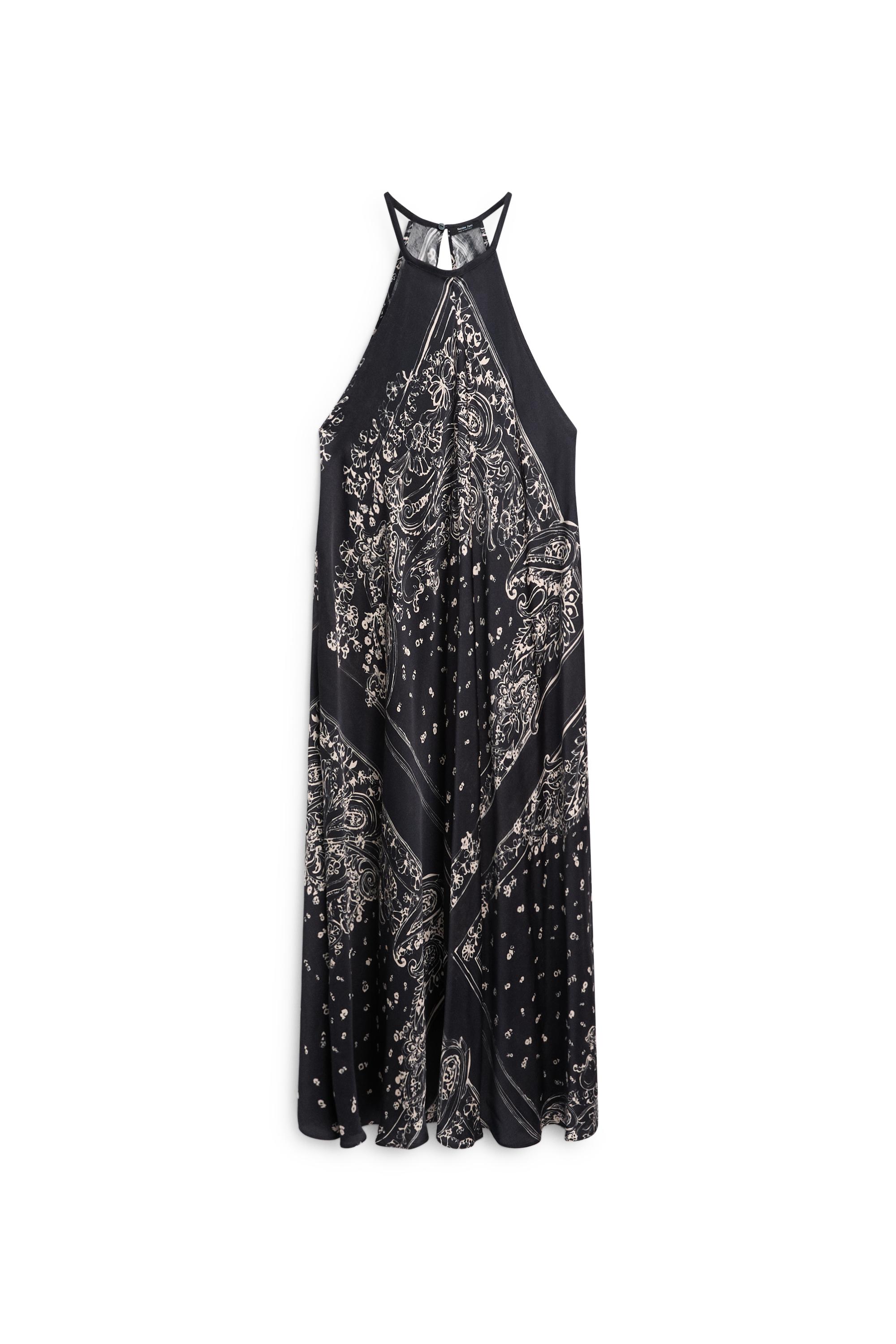 Long flowing paisley halter dress — Blue