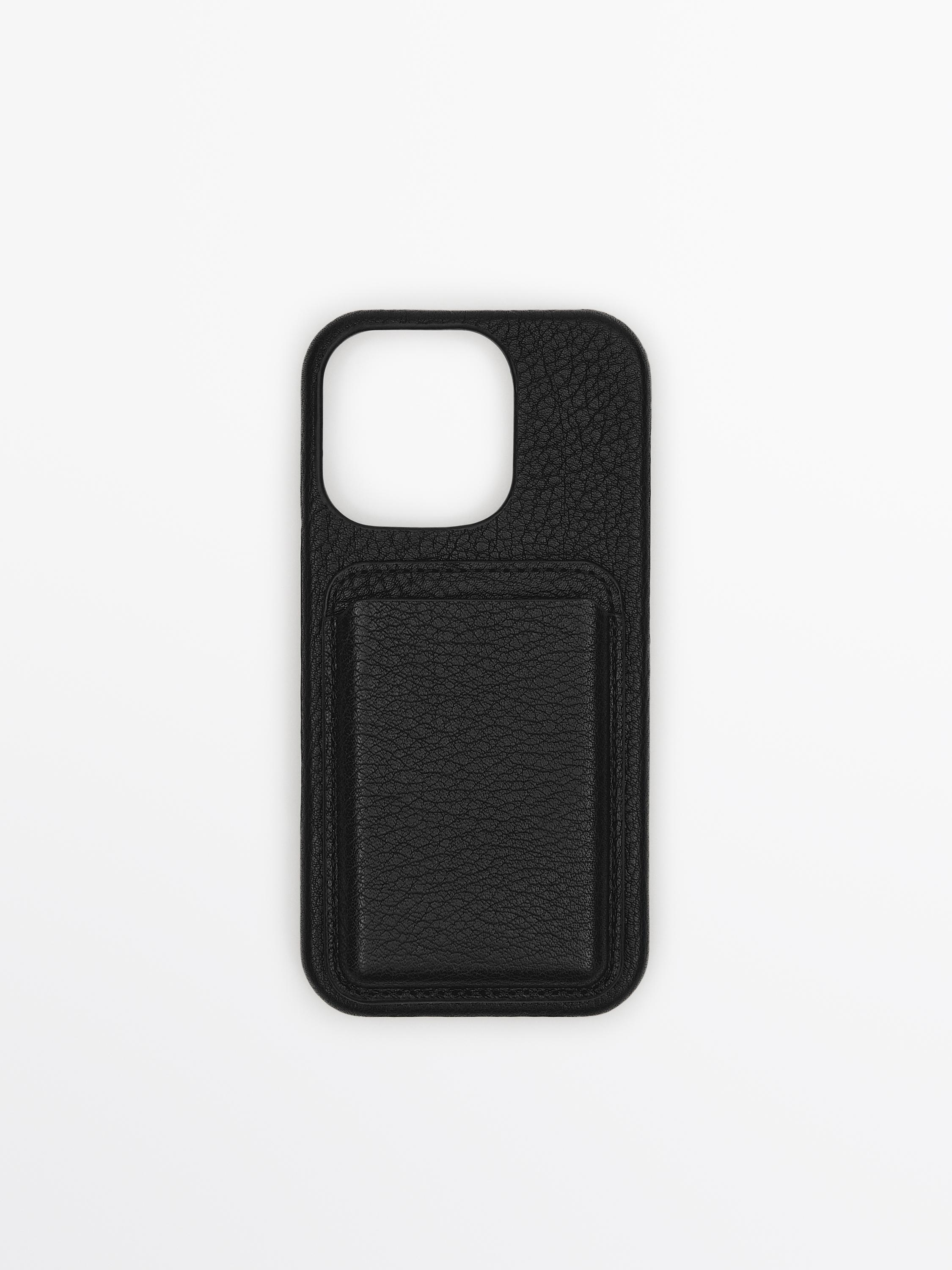 Nappa leather iPhone 16 Pro case — BLACK
