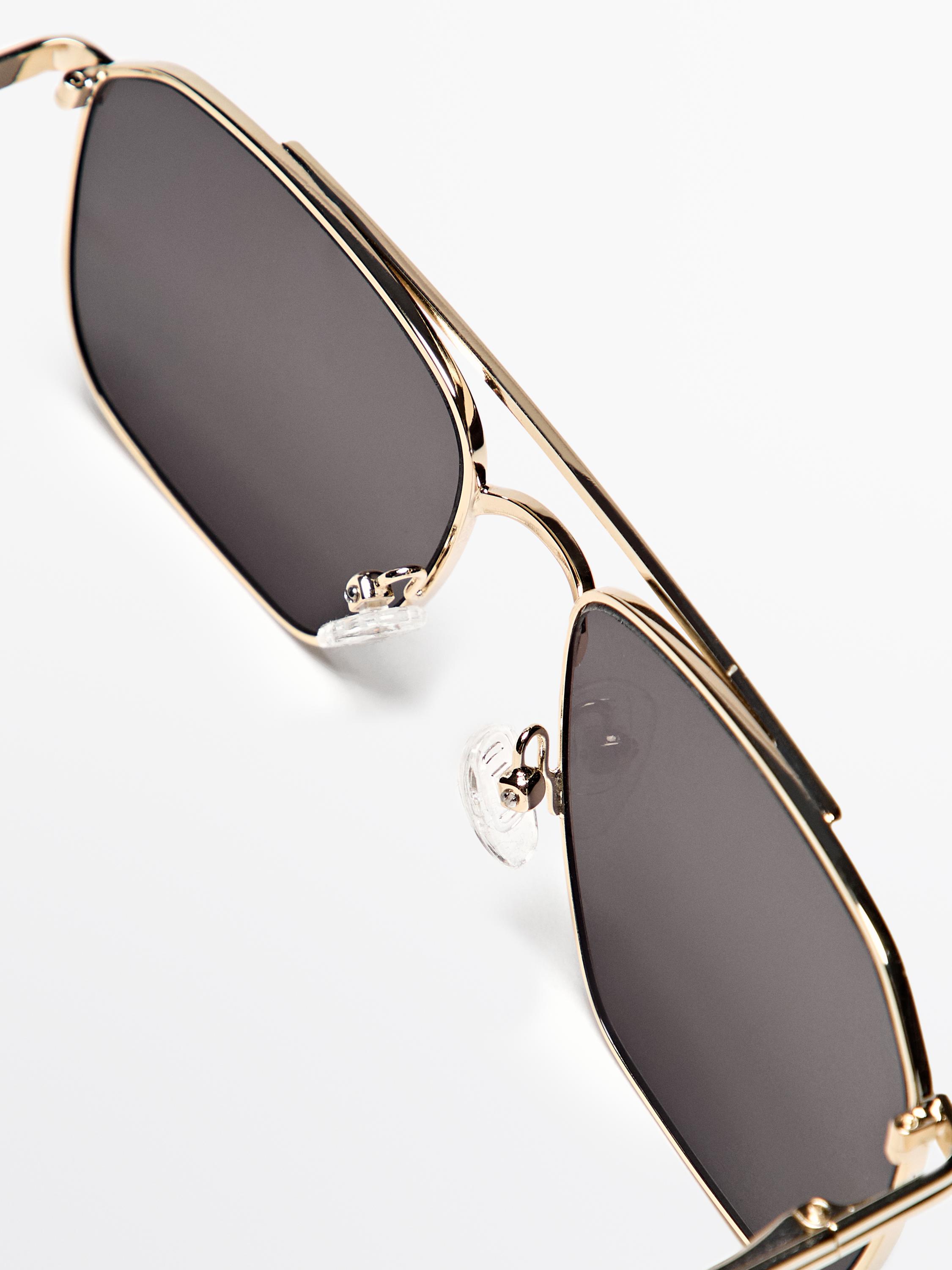 Metallic aviator sunglasses