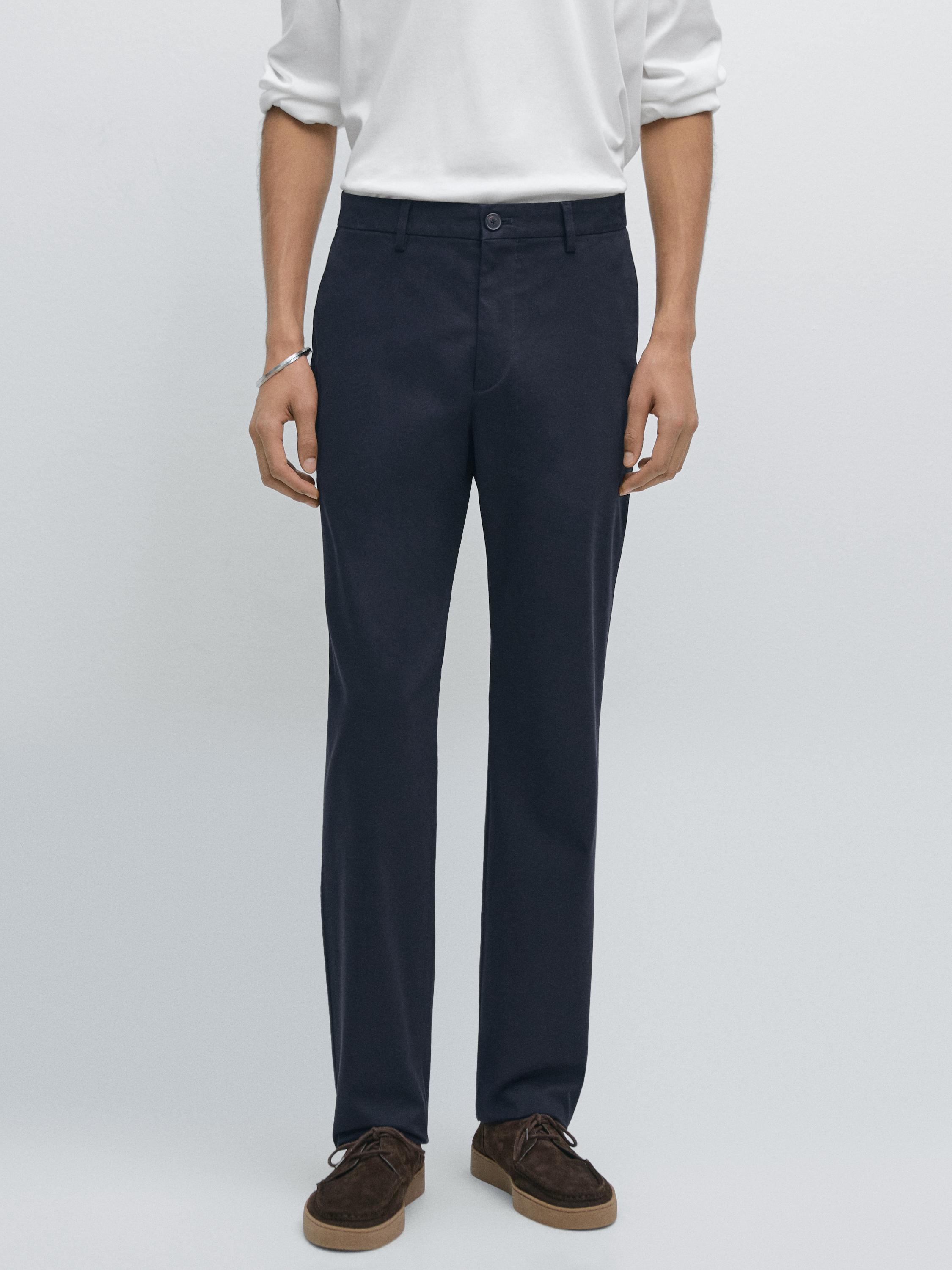 100% cotton slim fit trousers