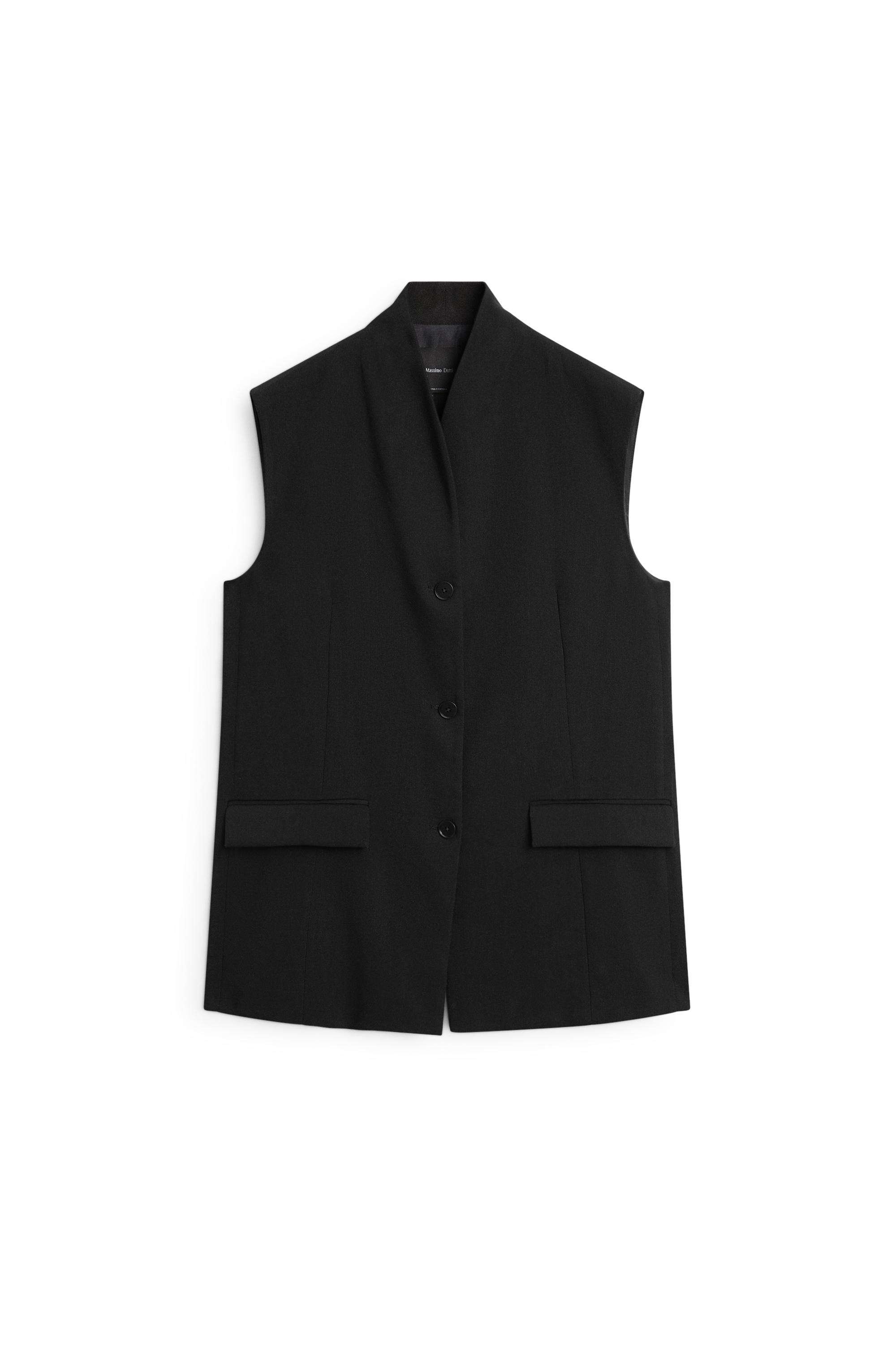 High-neck vest — BLACK