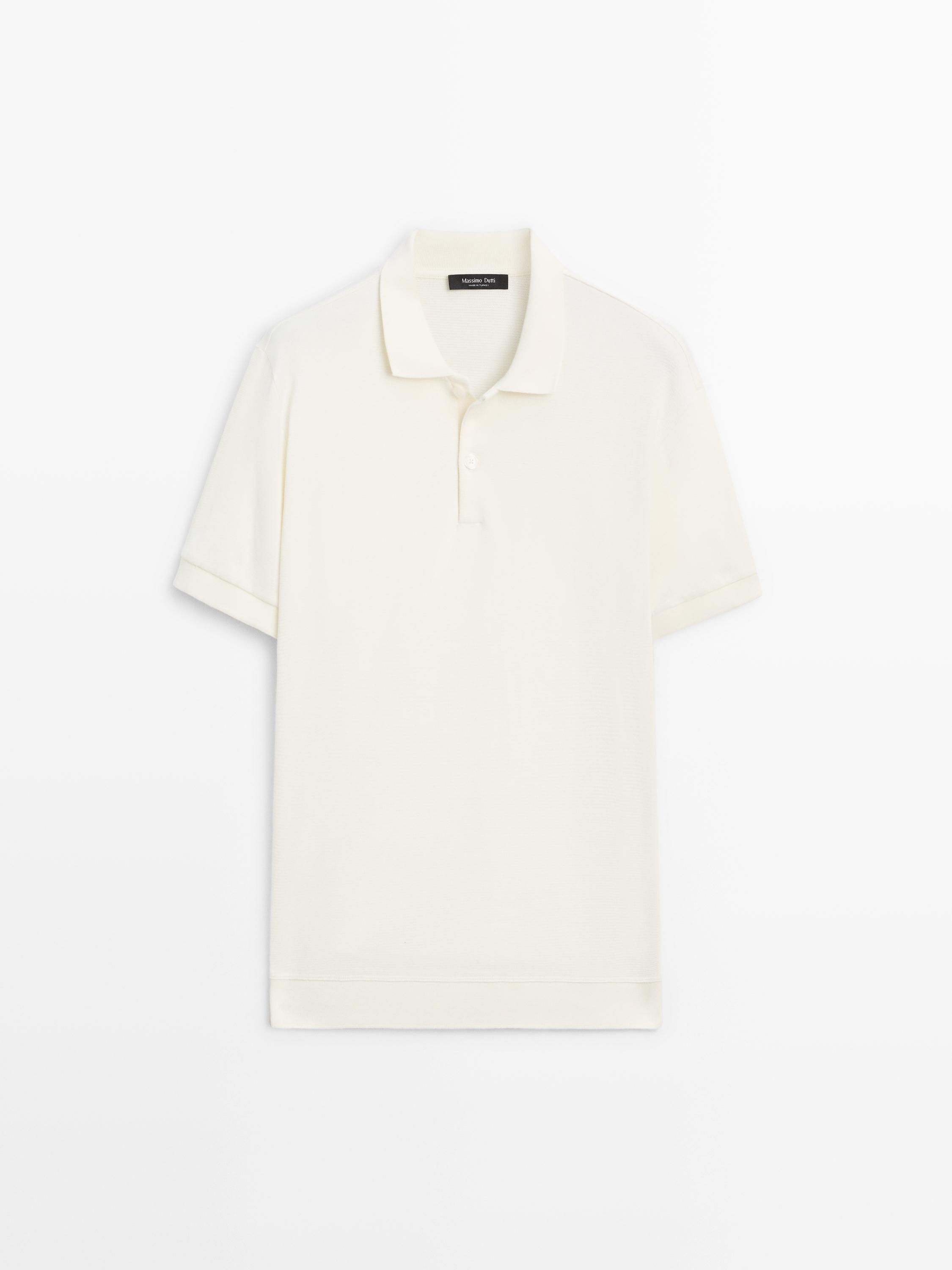 Short sleeve polo shirt with zip-up collar