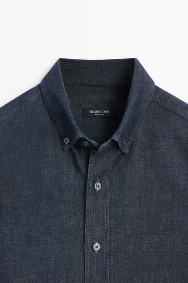 100% Cotton Regular Fit Denim Shirt — BLUE 9