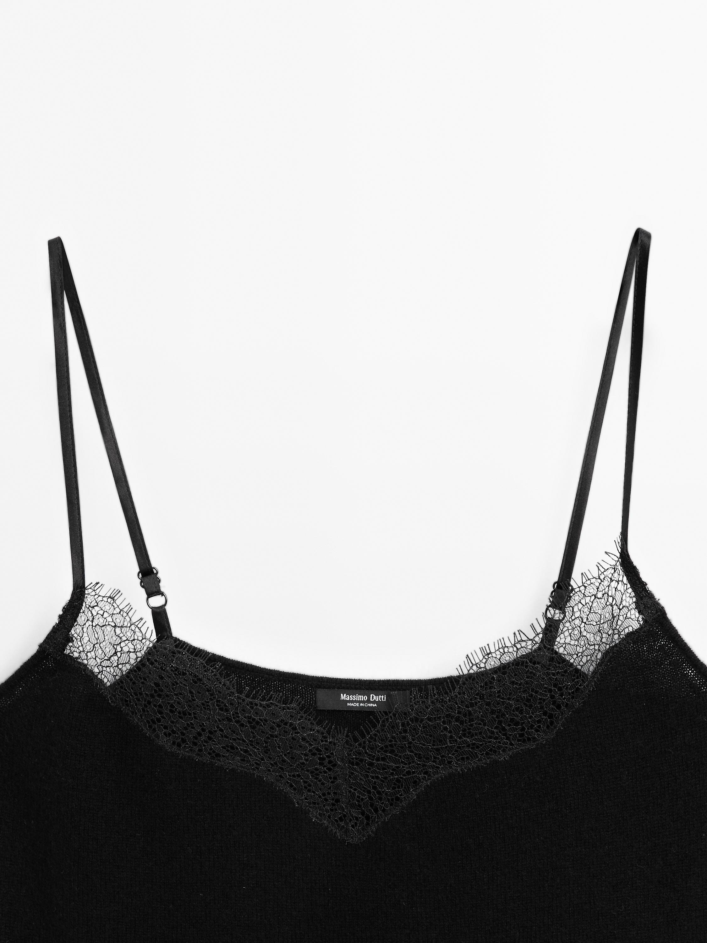 Lace-trimmed camisole top