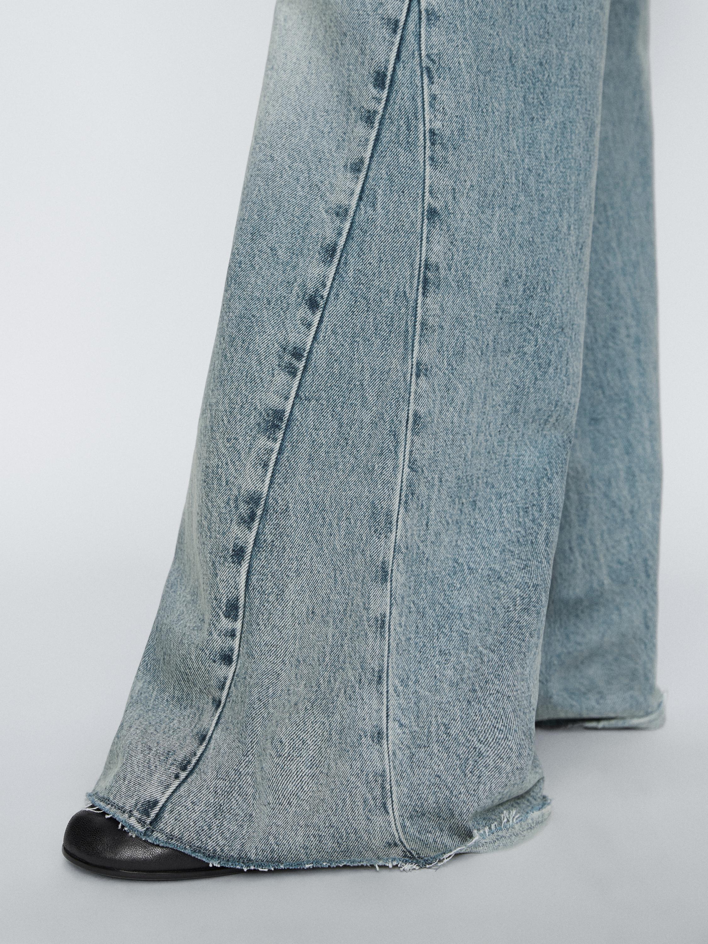 High-waist flared cotton jeans