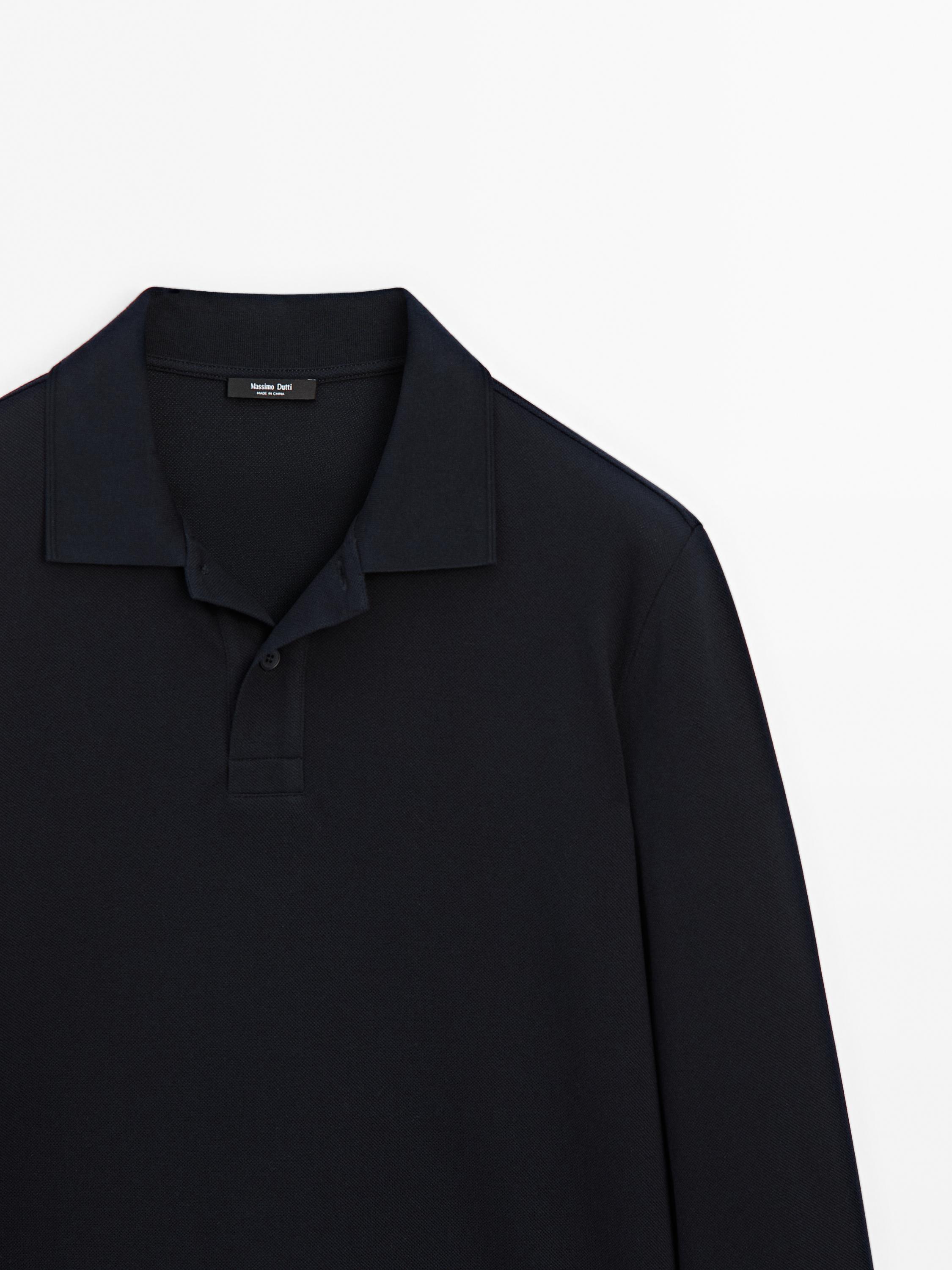 Cotton blend polo sweater