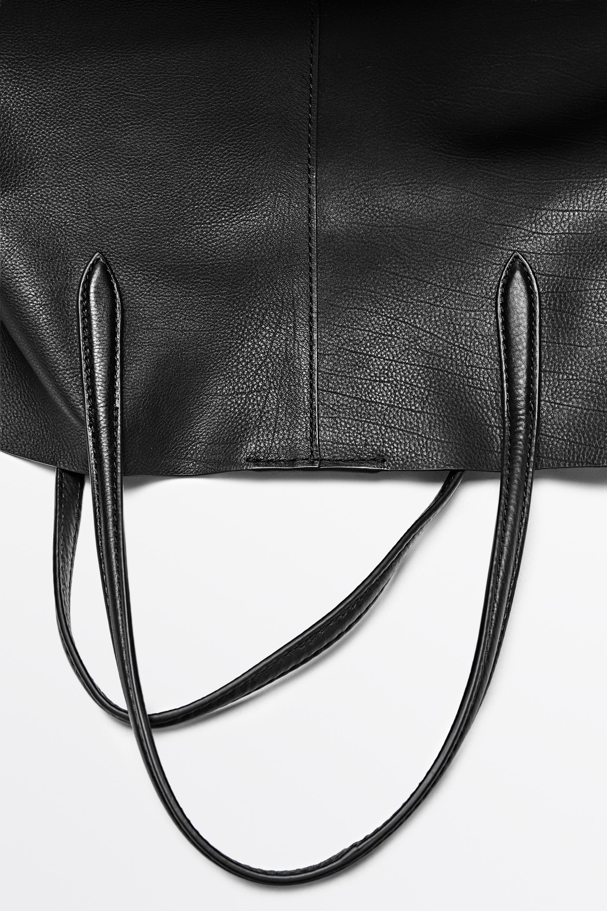 Massimo Dutti Napa deri orta boy tote çanta