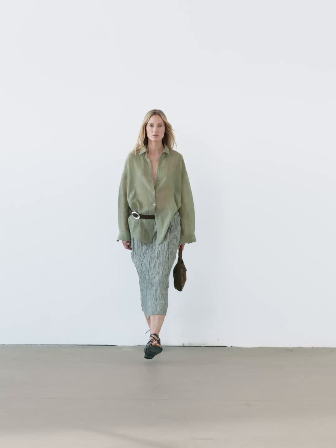Flowing maltinto ramie blend shirt
