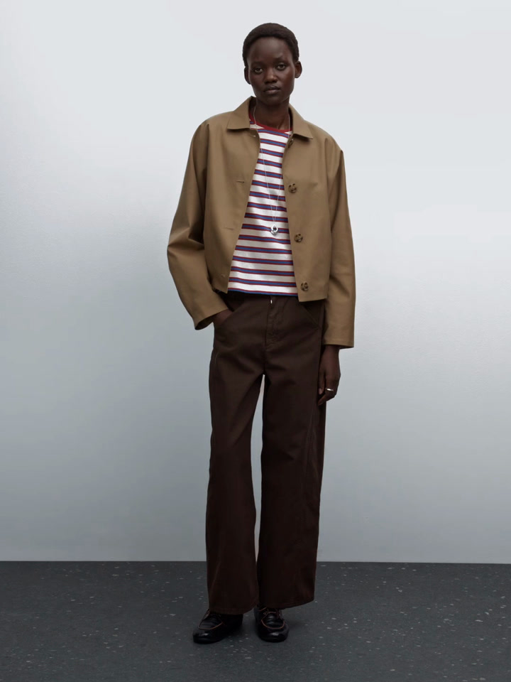 Denim trousers with seam details