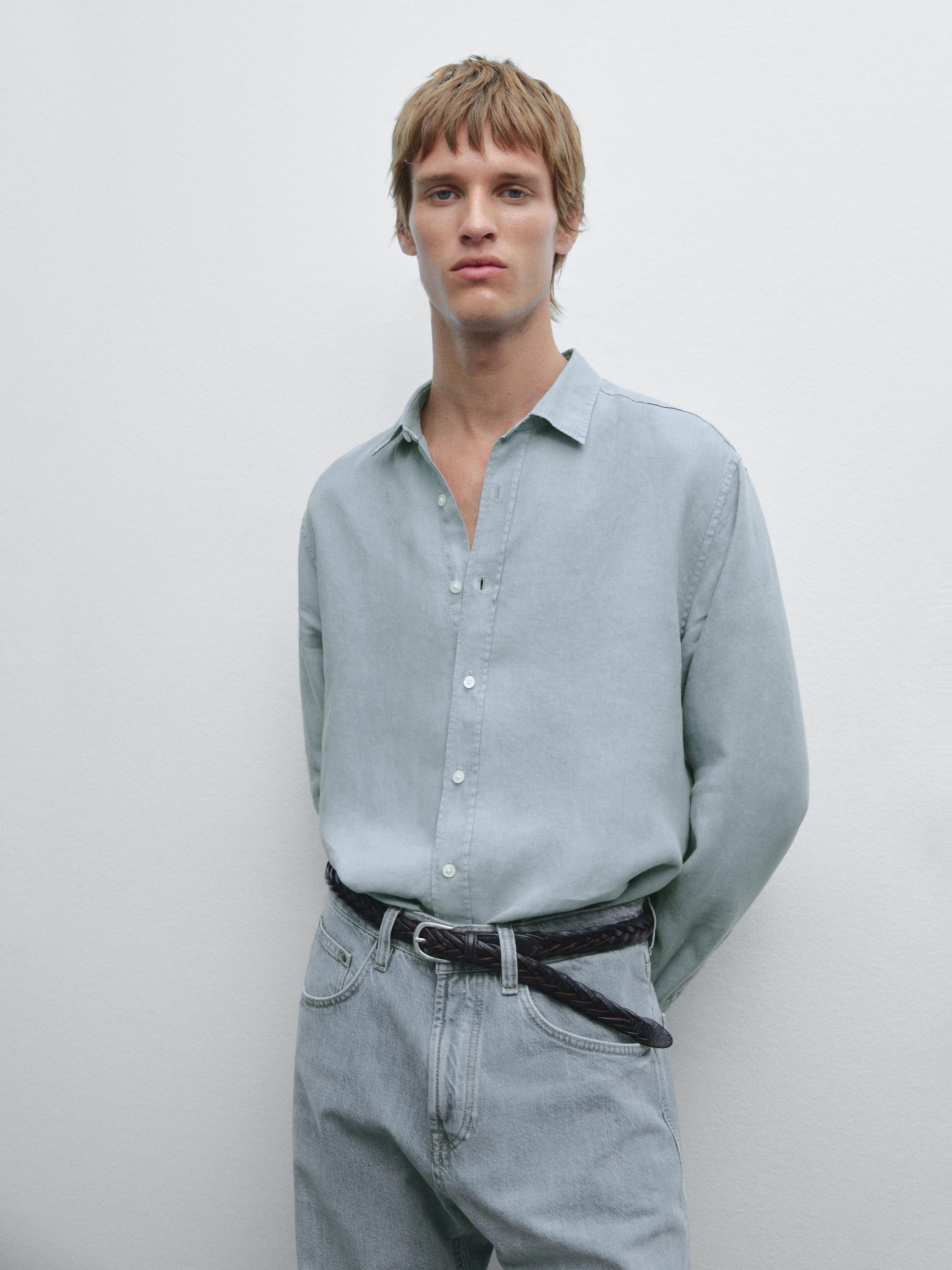 Regular fit shirt with maltinto finish