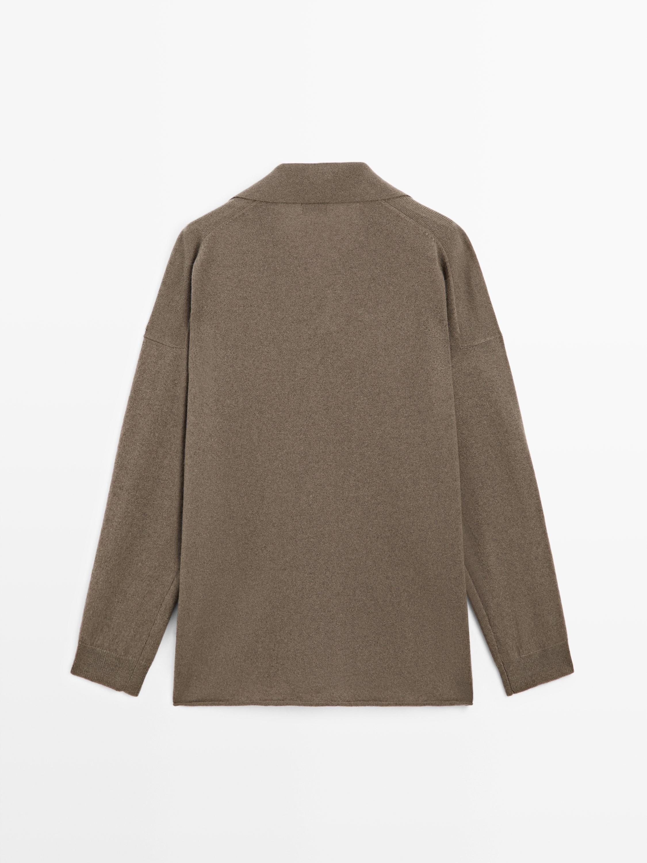 Pulovër e gjerë e thurur 100% kashmir