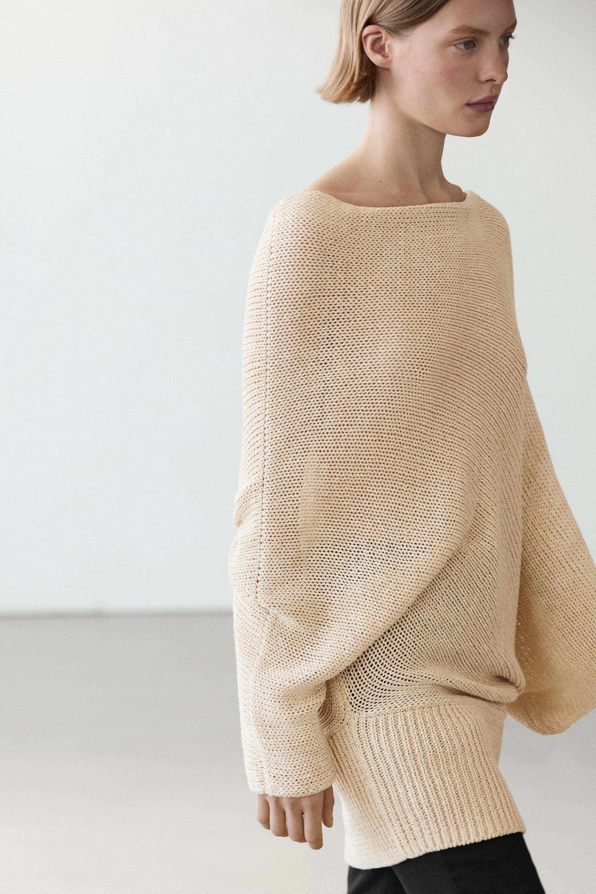 Pull à col montant boutonné · Rouge, Marron, Écru Moyen · Pulls | Massimo Dutti