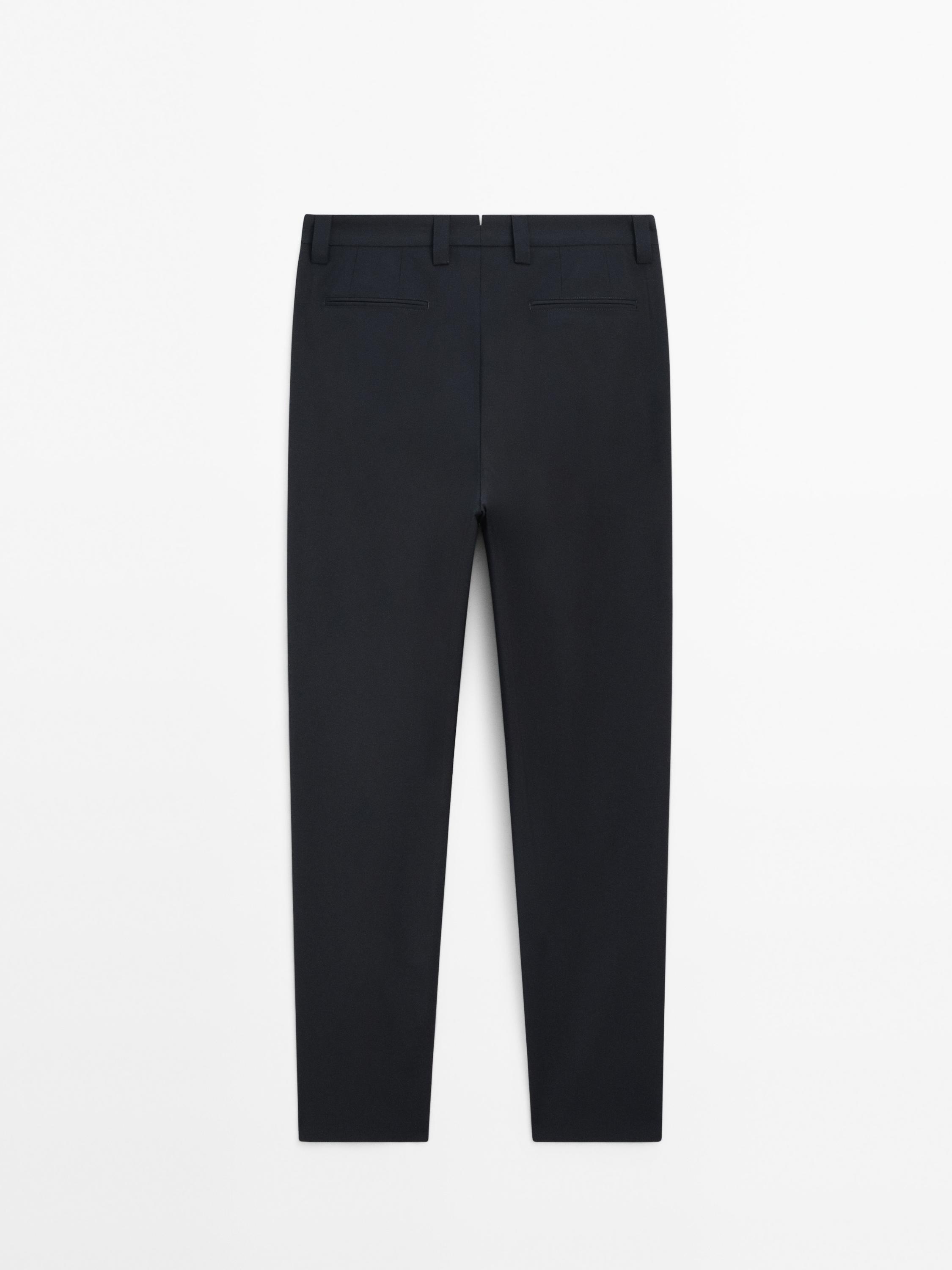 Wool blend darted trousers