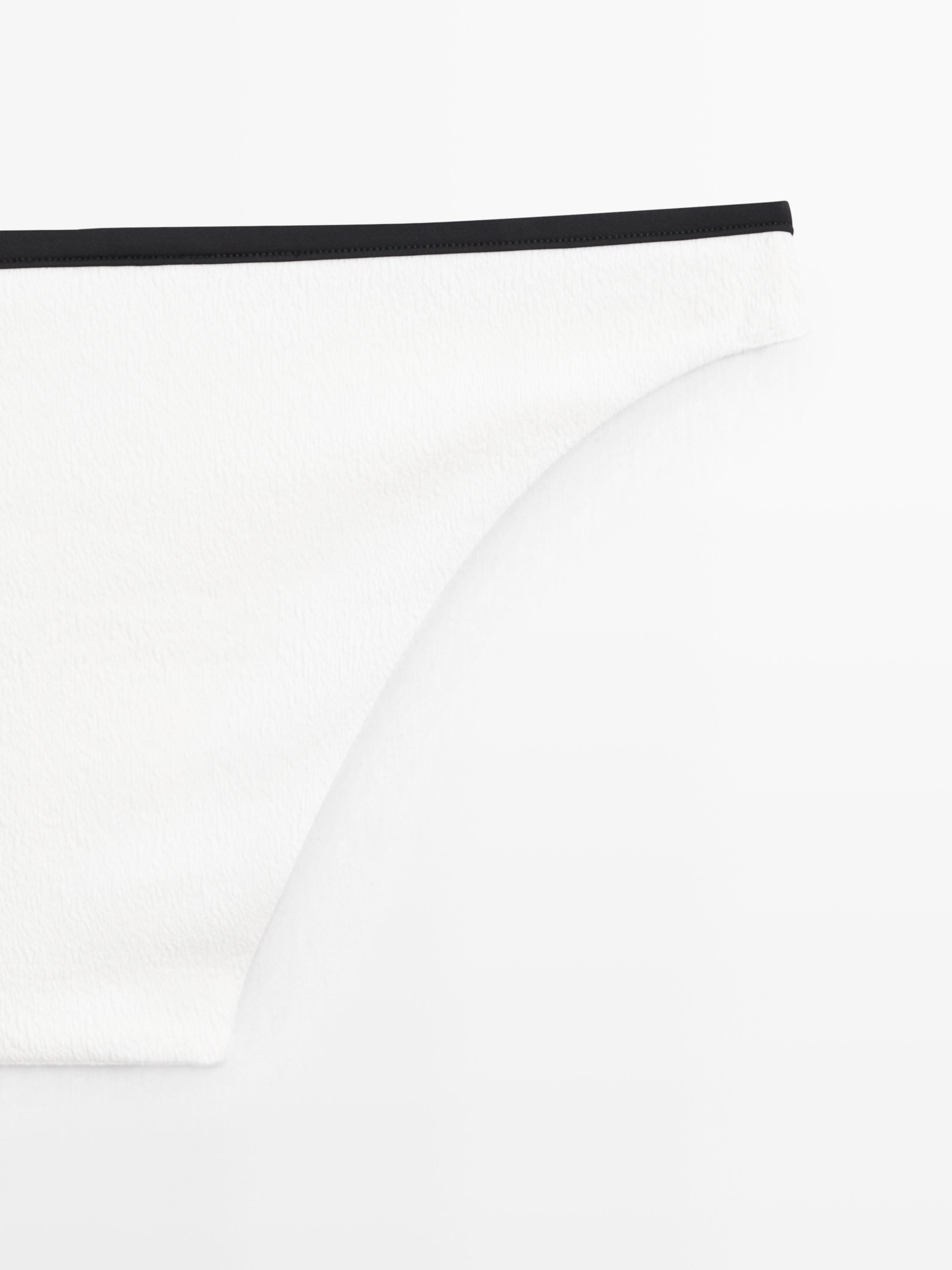 Contrast textured bikini bottoms — Off white