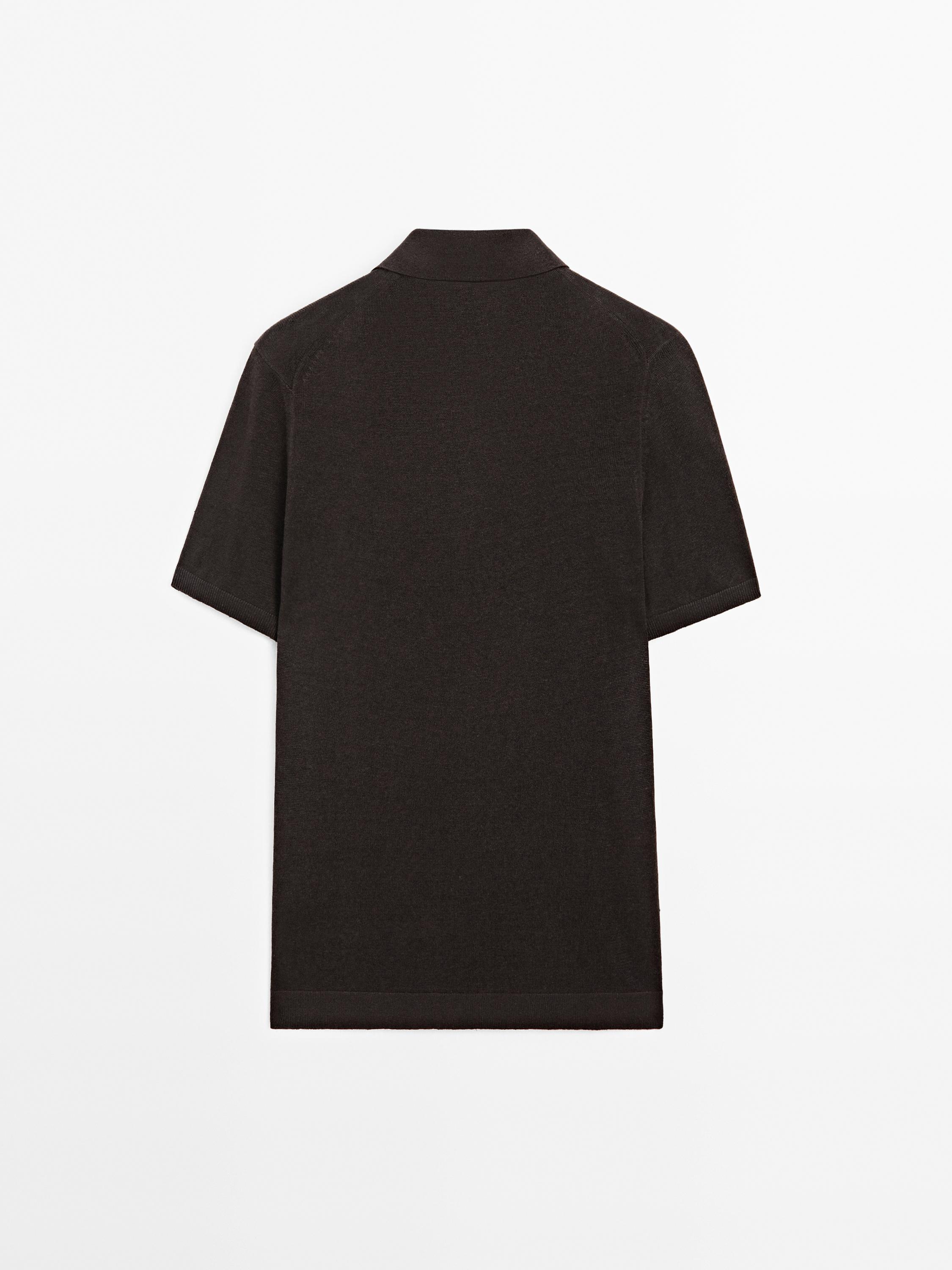 100% linen knit polo shirt