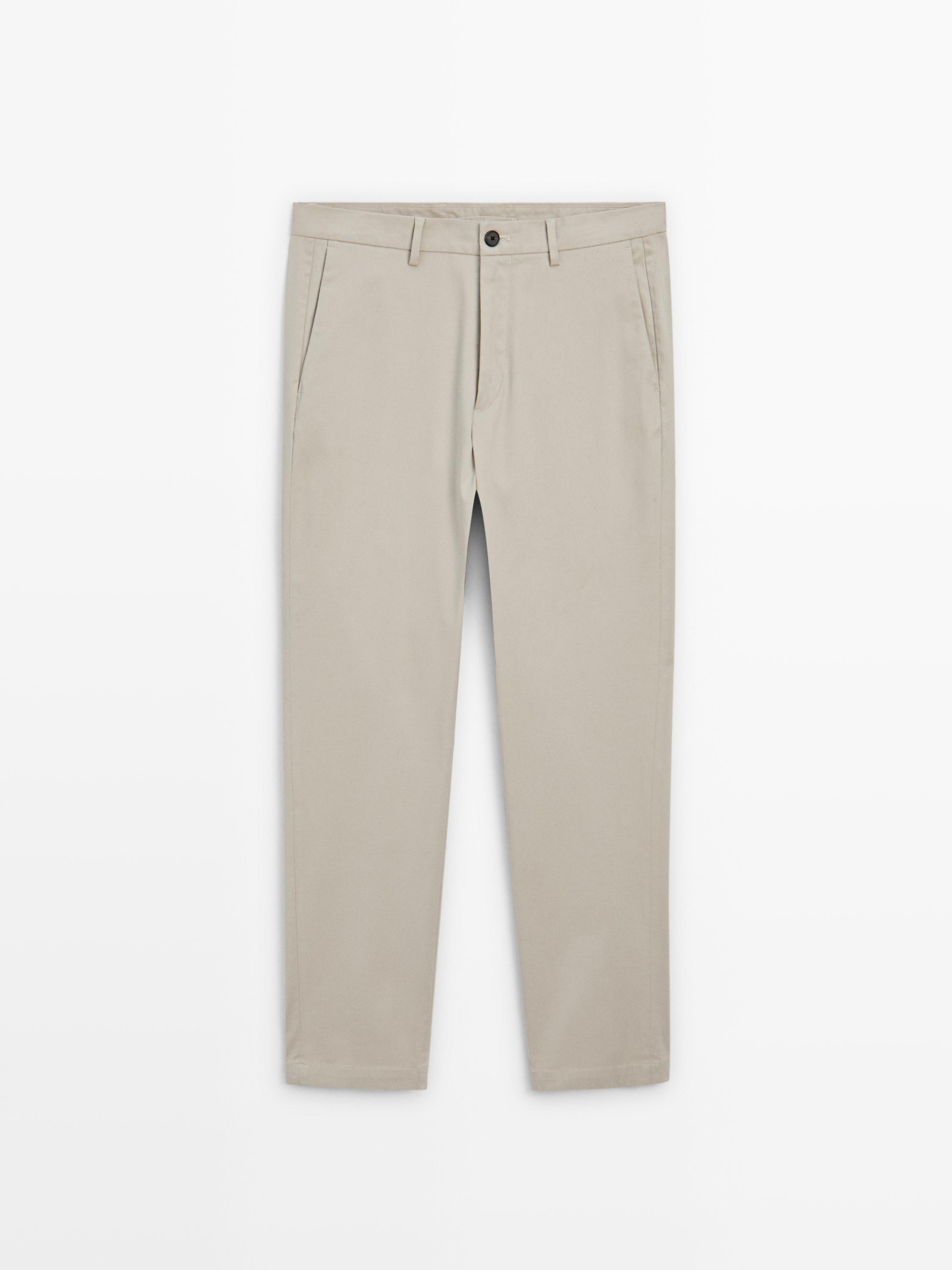 100% cotton slim fit trousers
