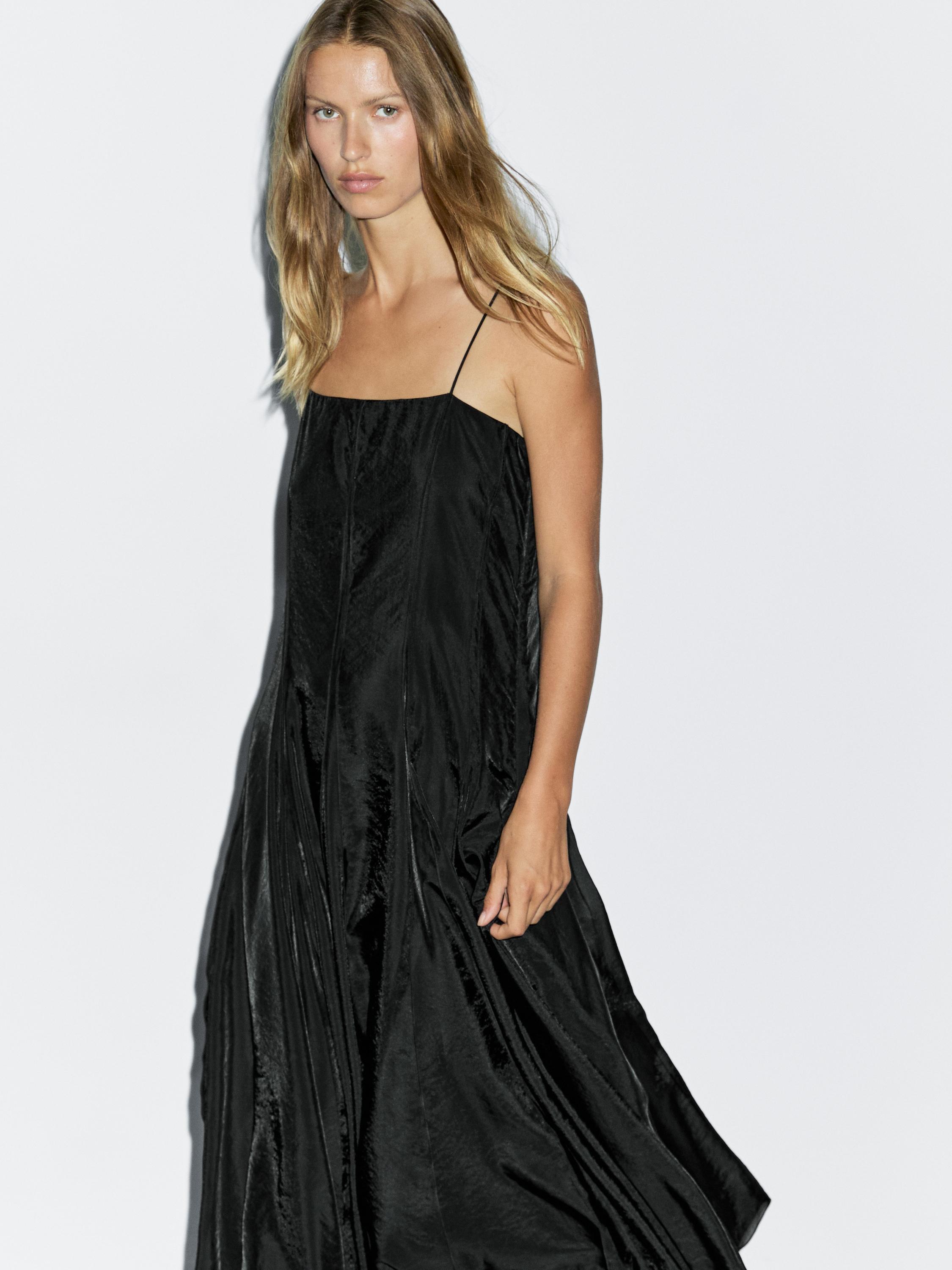 فستان فضفاض متوسط الطول بتفصيل غوديت