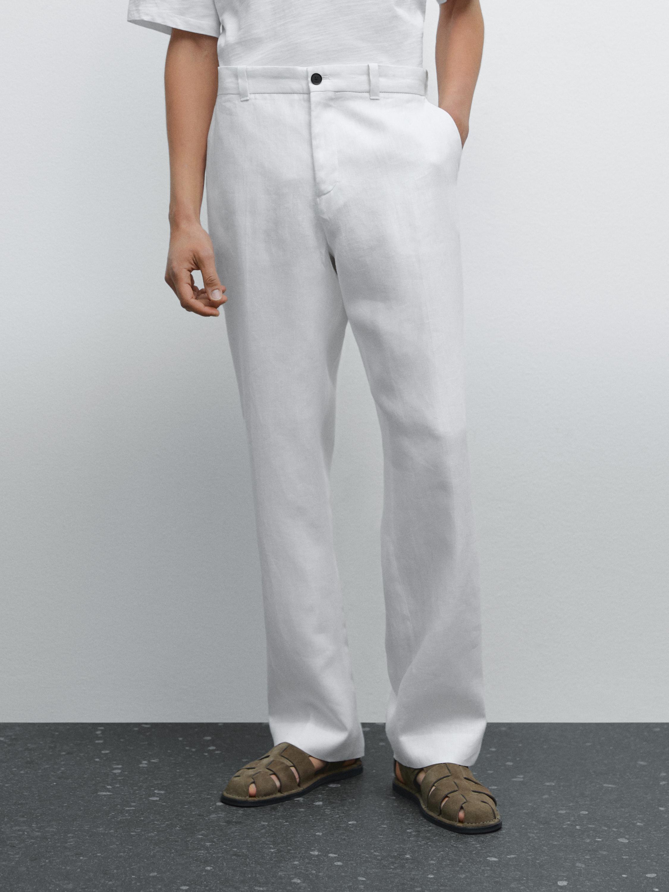 Lightweight 100% linen trousers