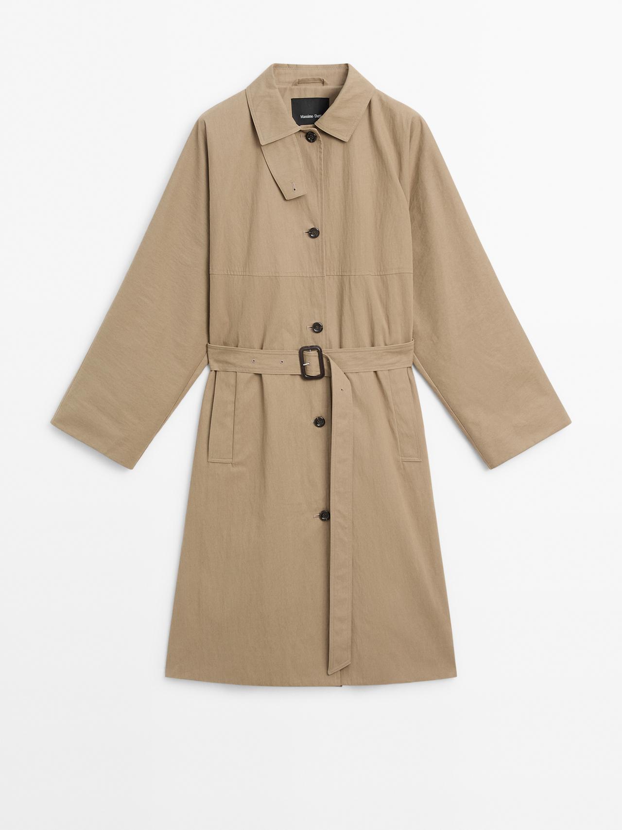 Massimo Dutti - Dame - Trenchcoat I Bomuldsblanding - Camel - M