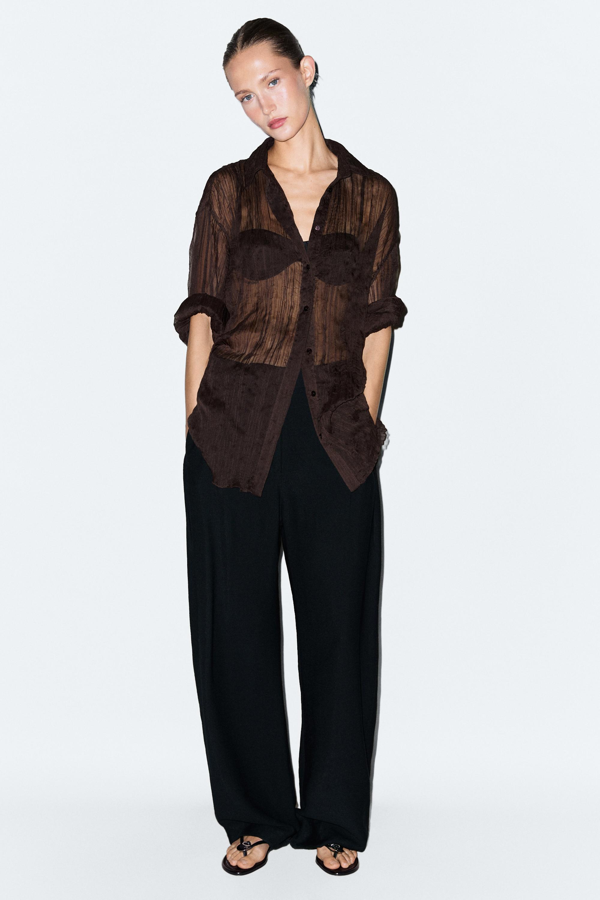 Flowing cropped wide-leg pants