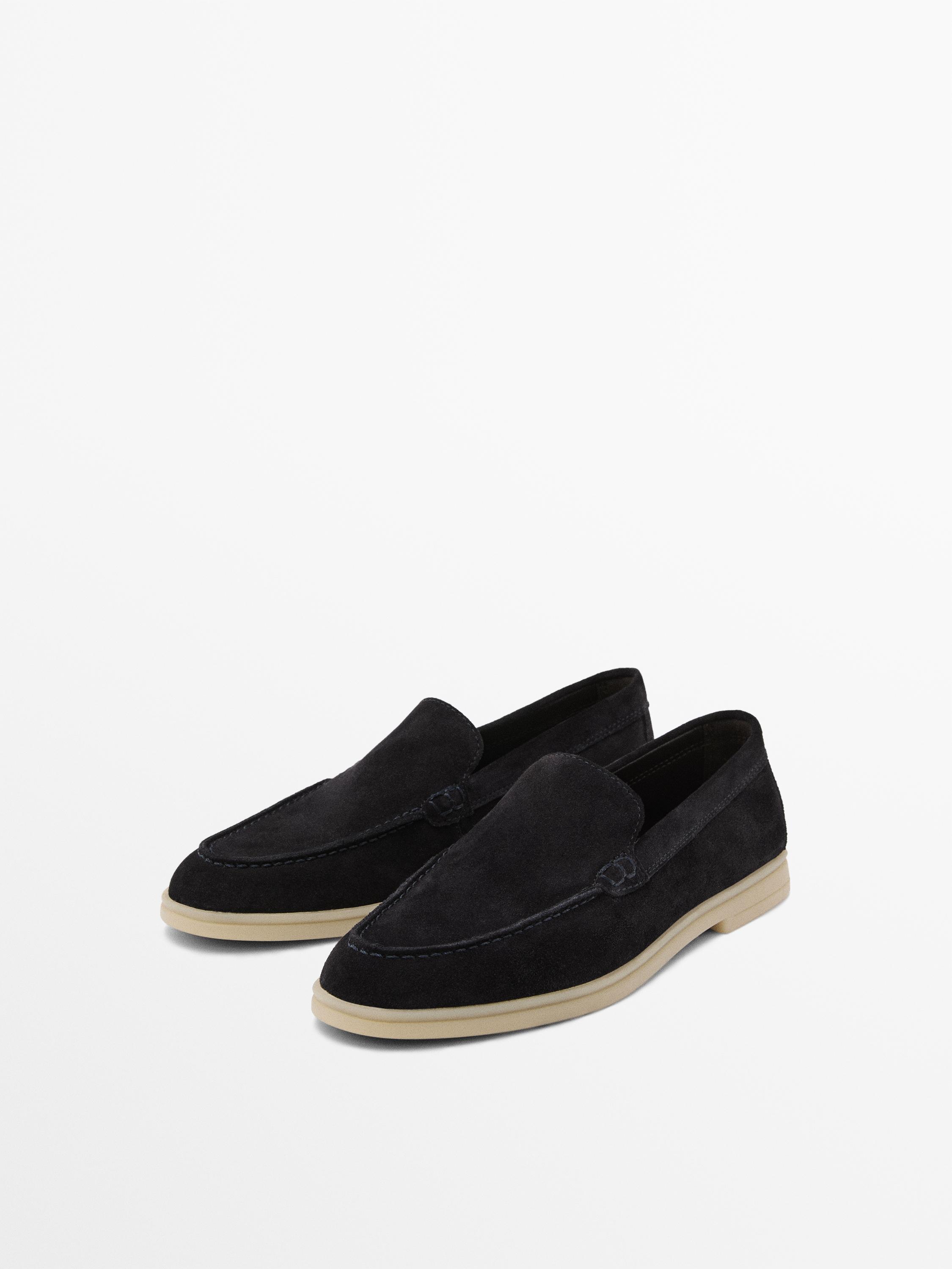 Split leather loafers