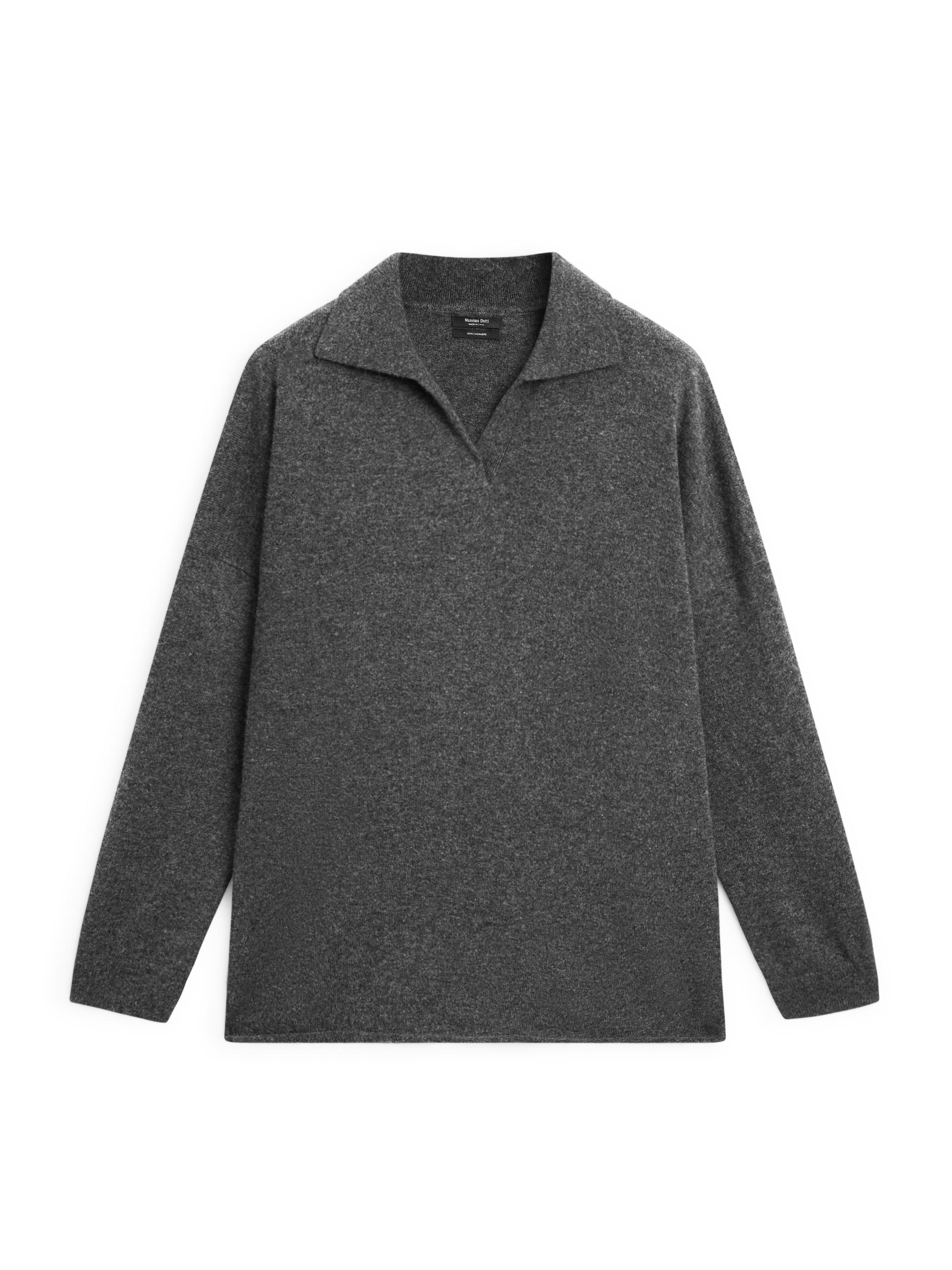 100% cashmere oversize knit sweater — MEDIUM GREY