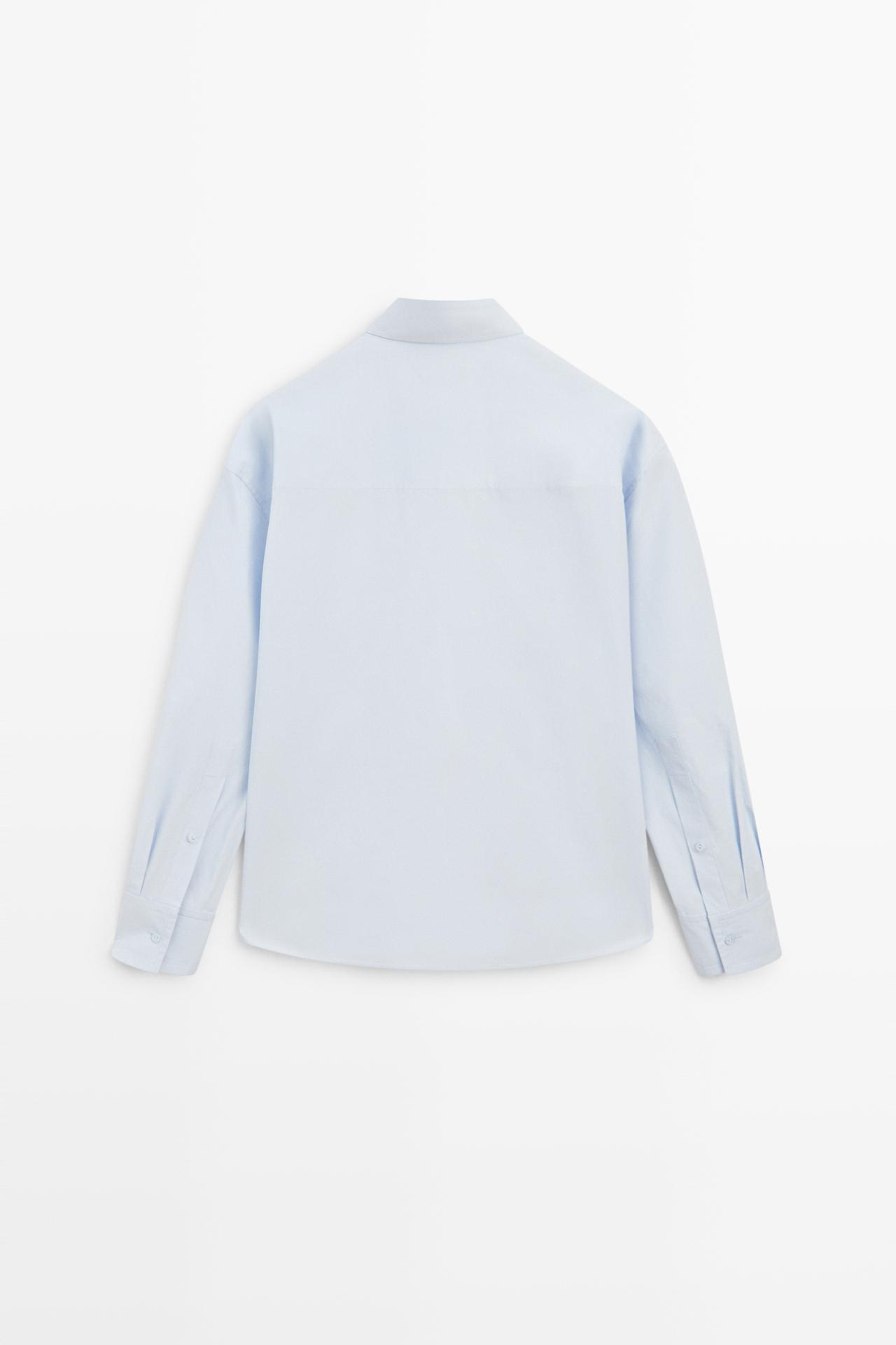 100% cotton shirt with pocket detail — SKY BLUE