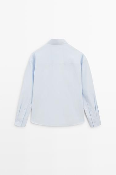 100% cotton shirt with pocket detail — SKY BLUE 6