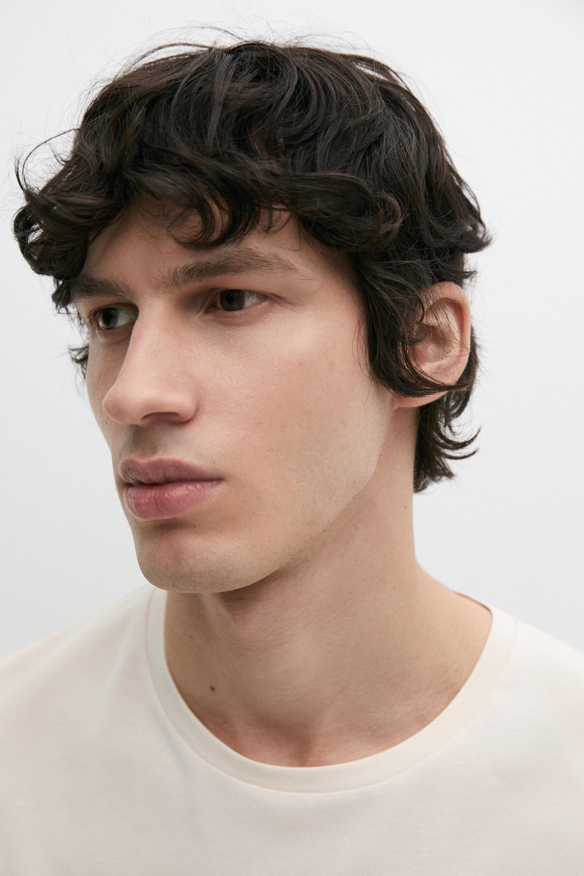 100% cotton short-sleeve T-shirt — CREAM