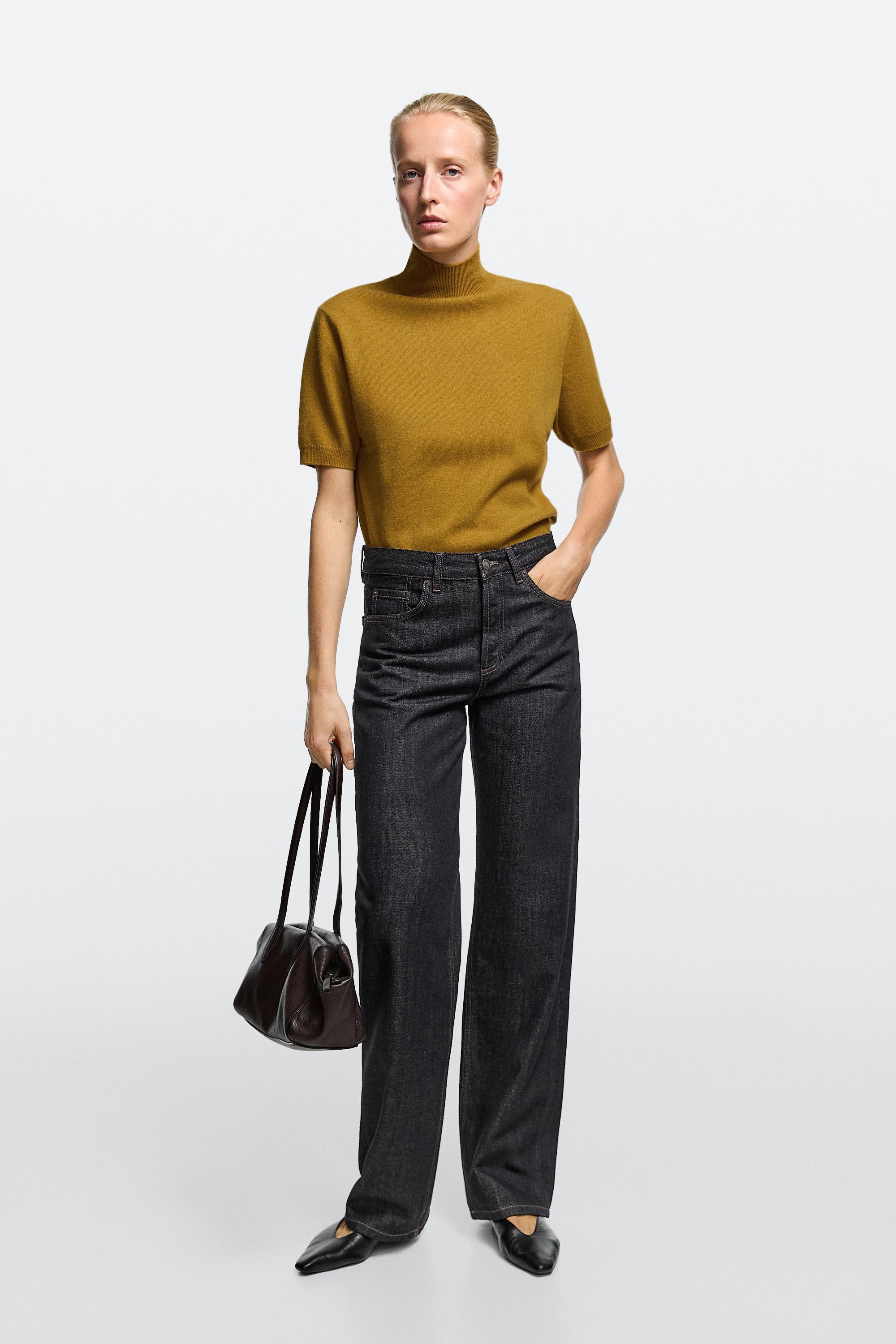 Wide-Leg-Jeans mit halbhohem Bund