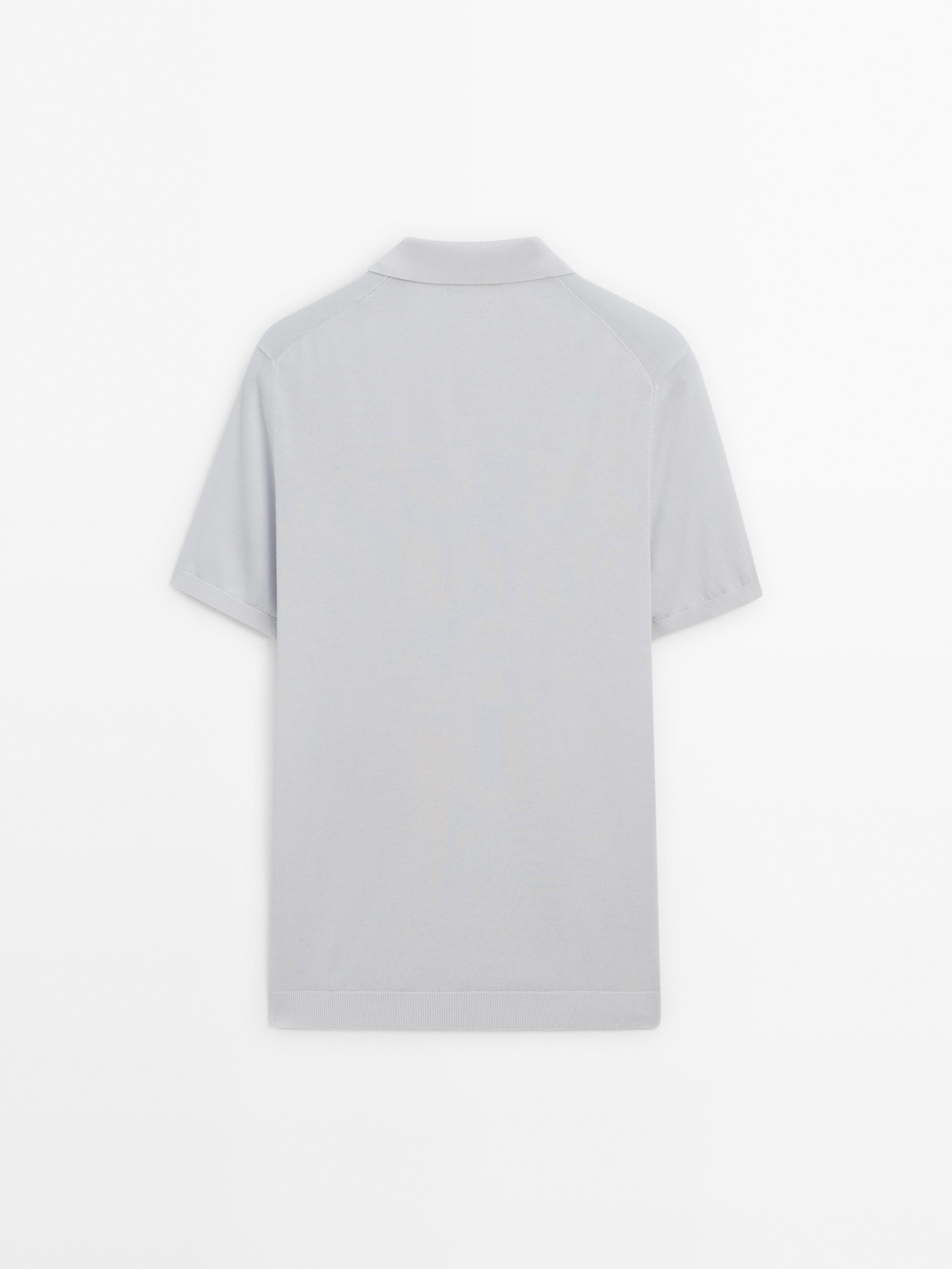Short sleeve cotton polo sweater