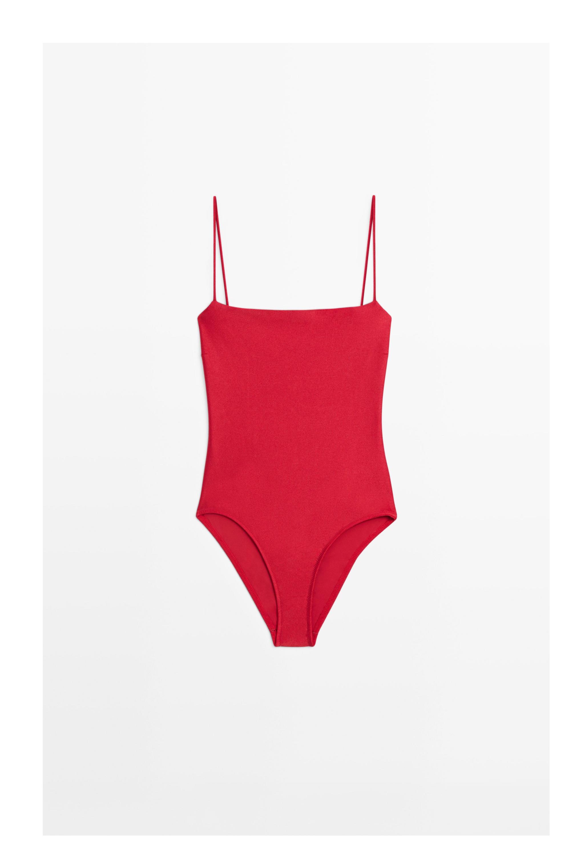 Swimsuit with thin straps — RED