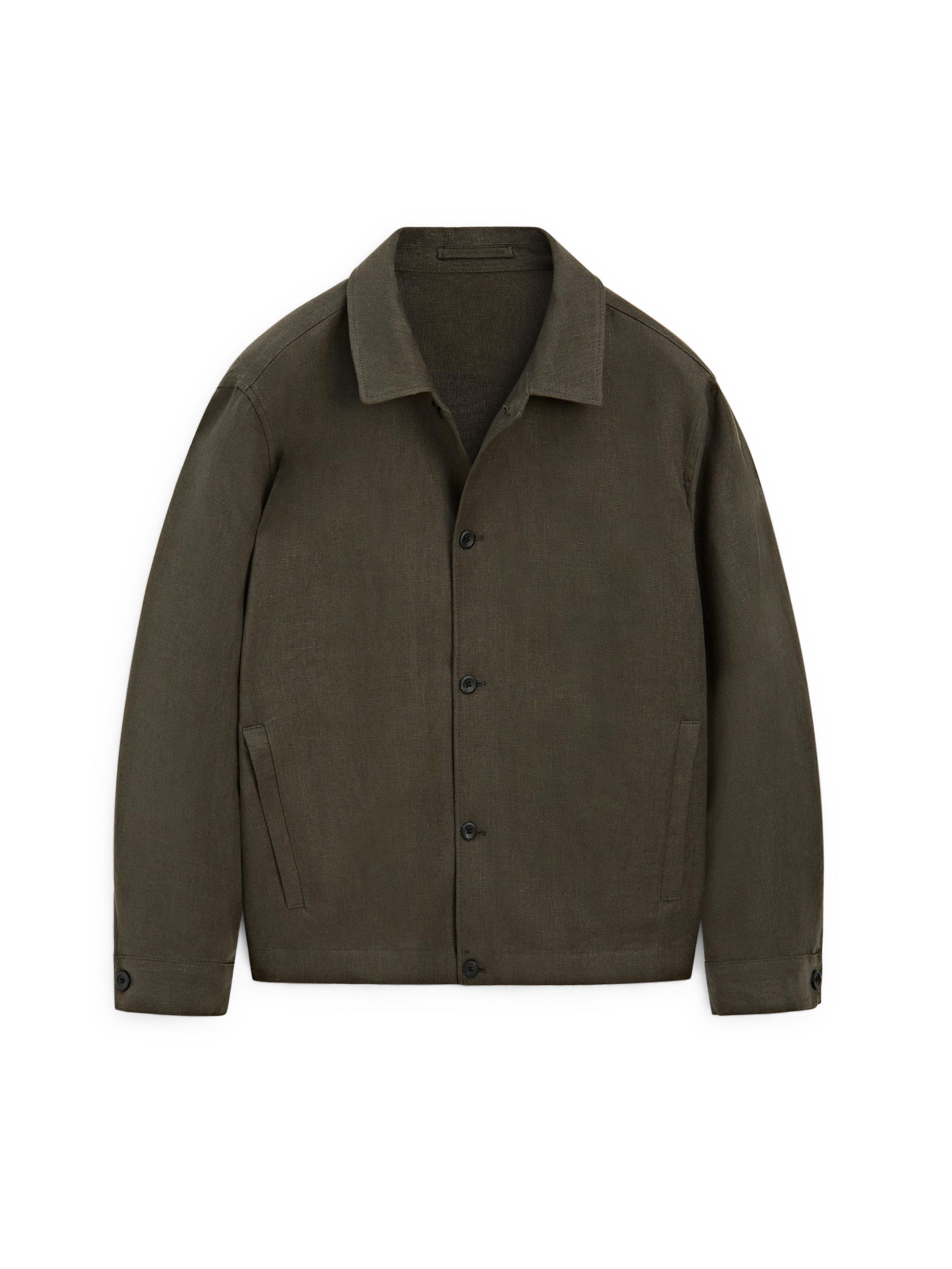 100% linen overshirt · Khaki · Dressy | Massimo Dutti