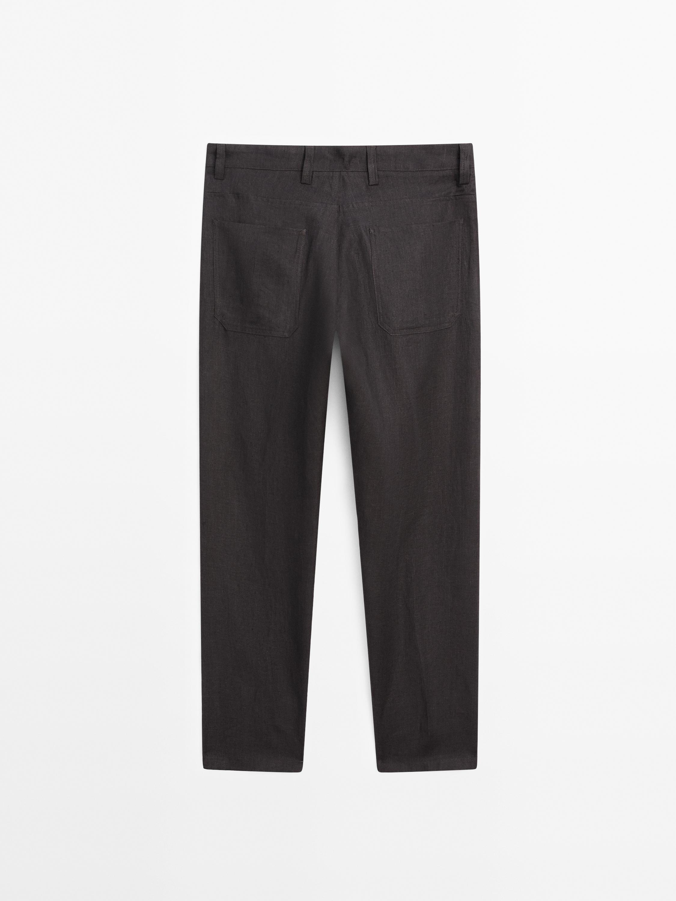 Faux jean relaxed fit en lin