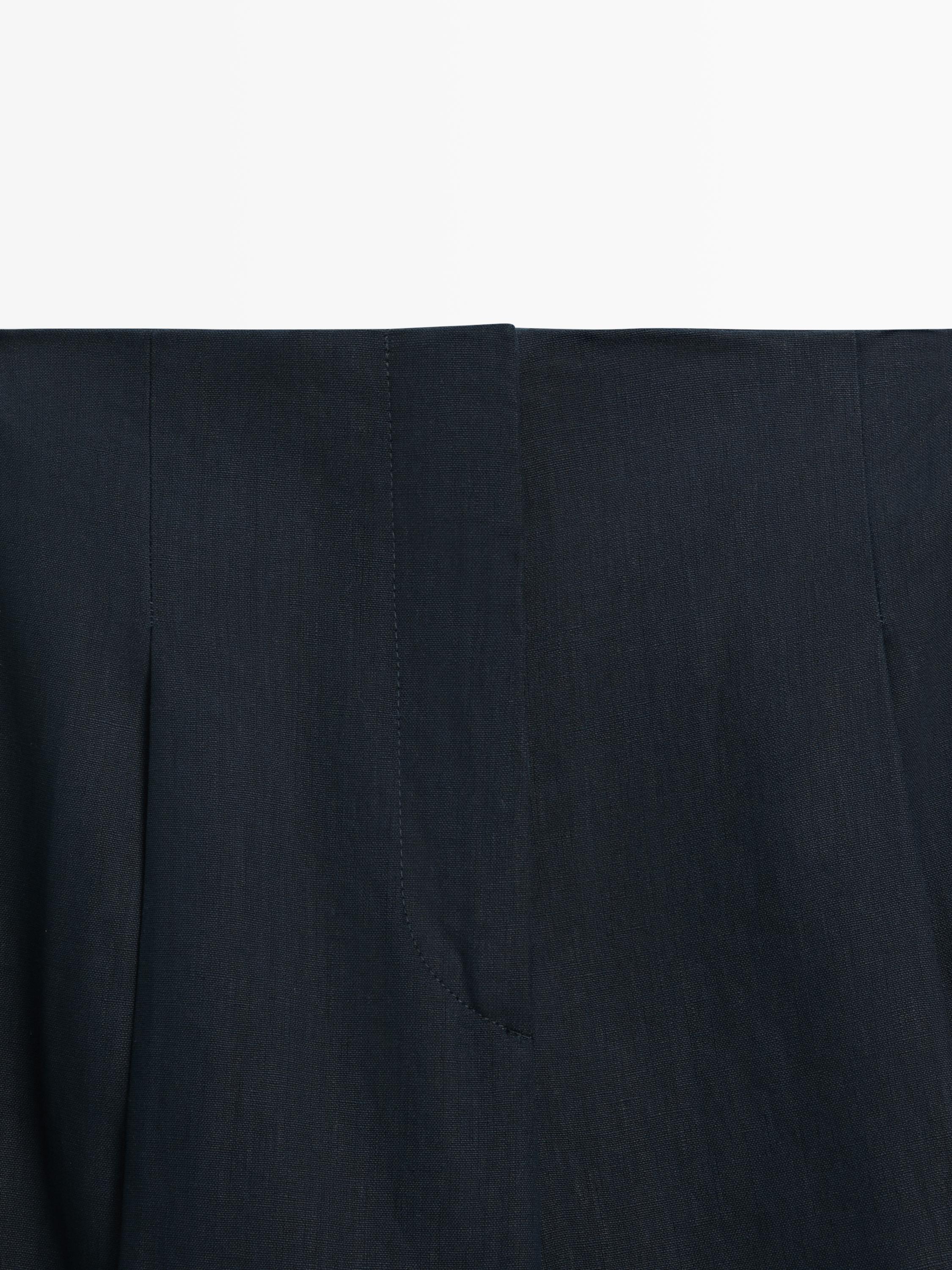 Linen suit trousers — NAVY BLUE