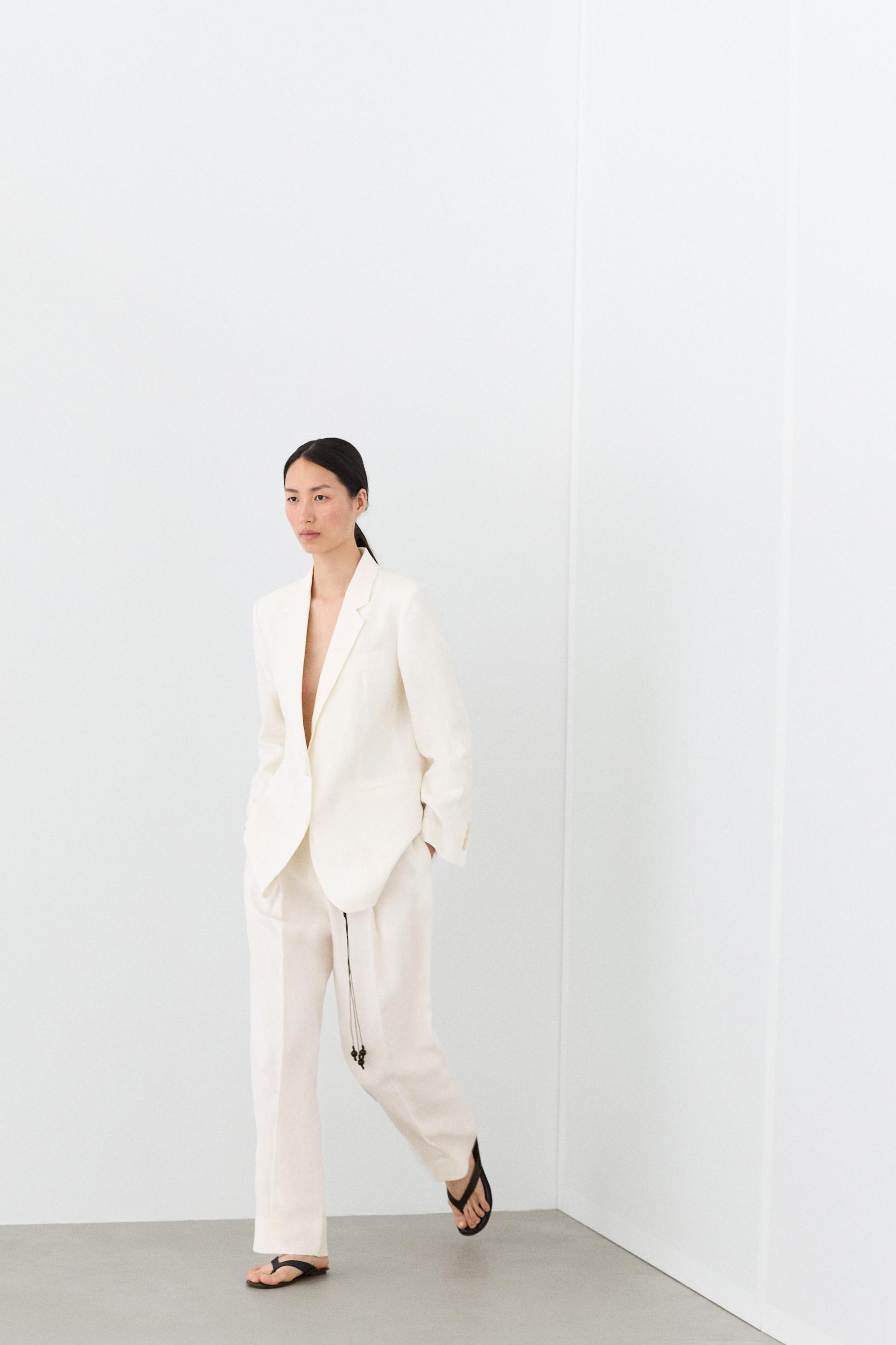 100% linen oversize blazer — Off white