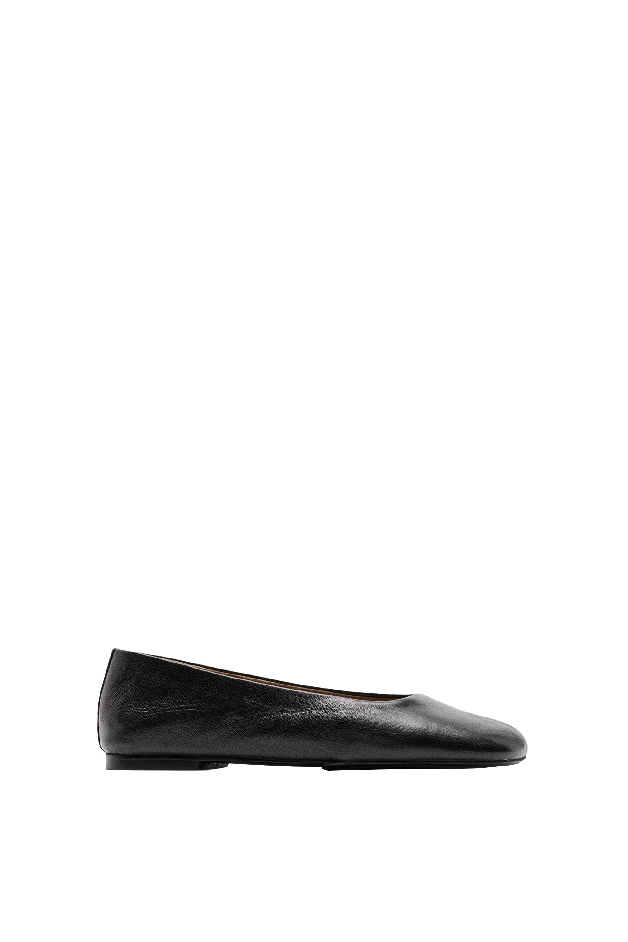 Square toe leather ballet flats · Black · Balletâ Flats | Massimo