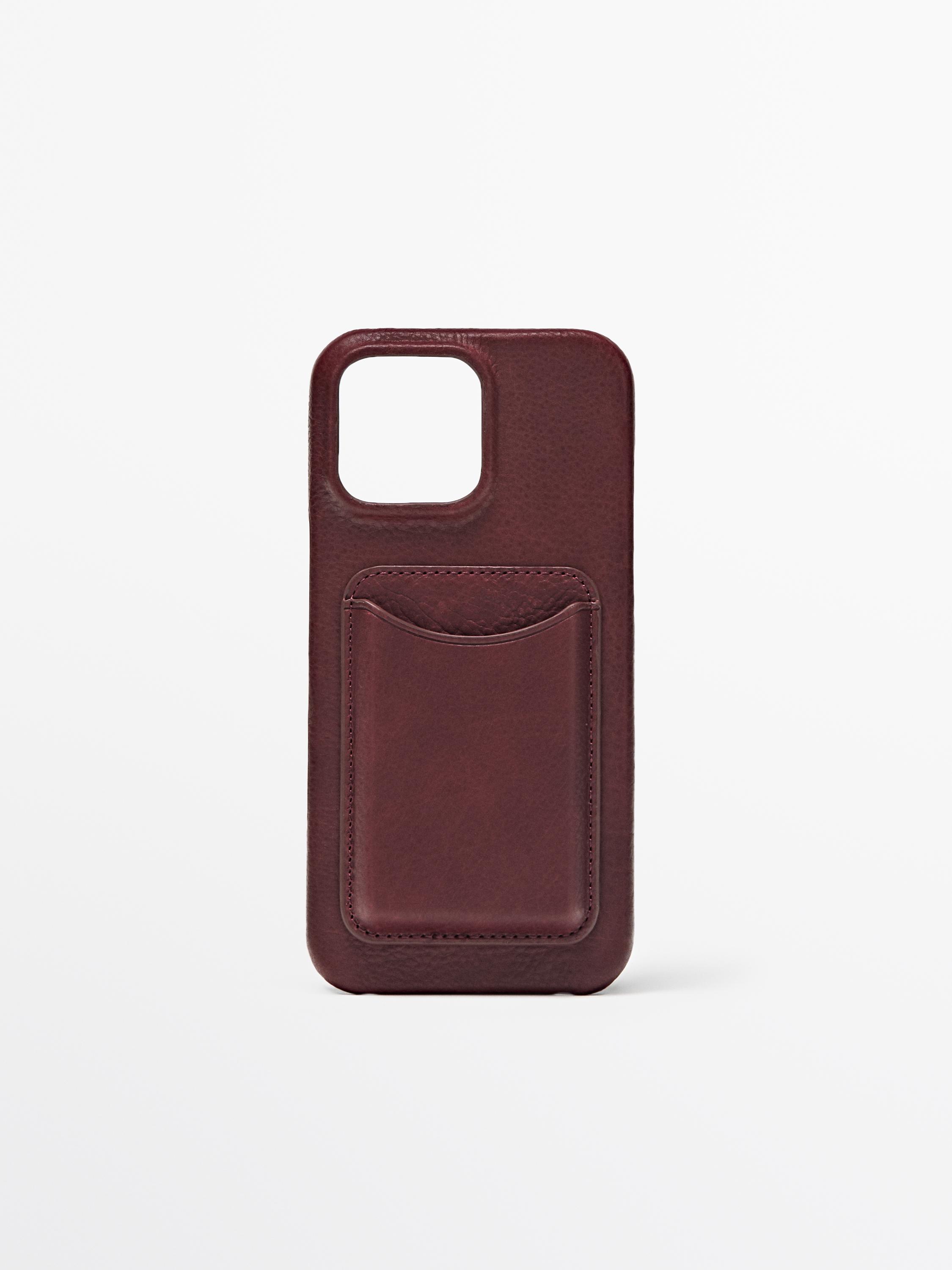 Nappa leather iPhone 16 Pro Max case — RED
