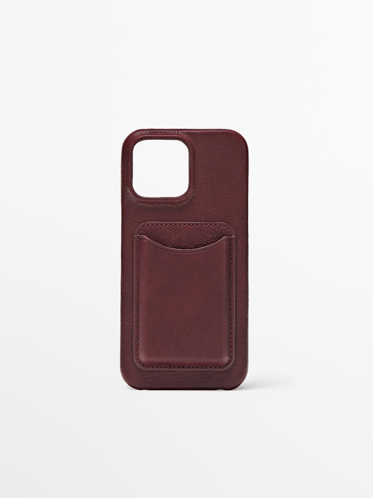 Funda Iphone Pro Max 16 Piel Napa - Rojo - 01 - Massimo Dutti - Mujer