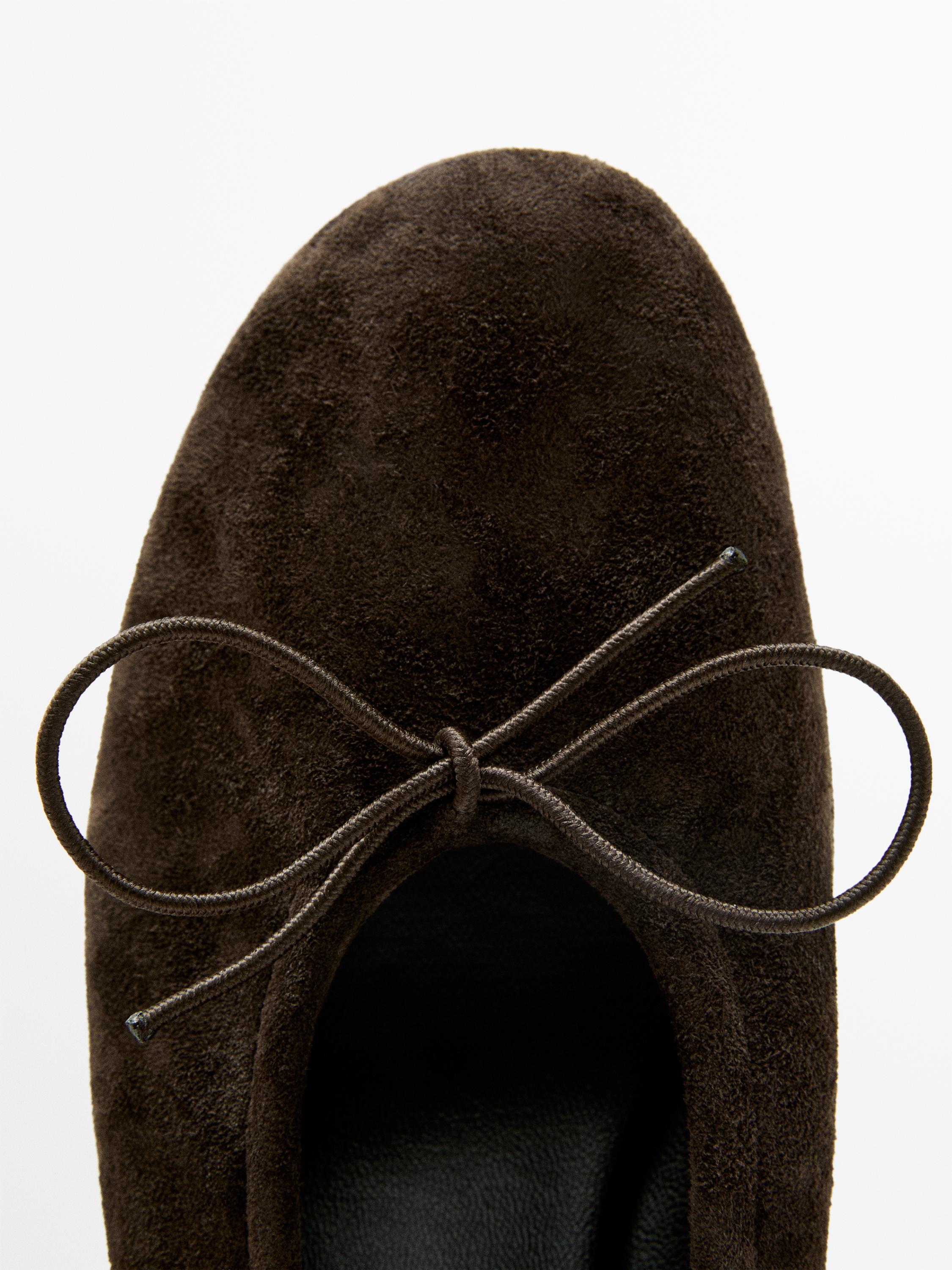 High-heel ballerinas — BROWN