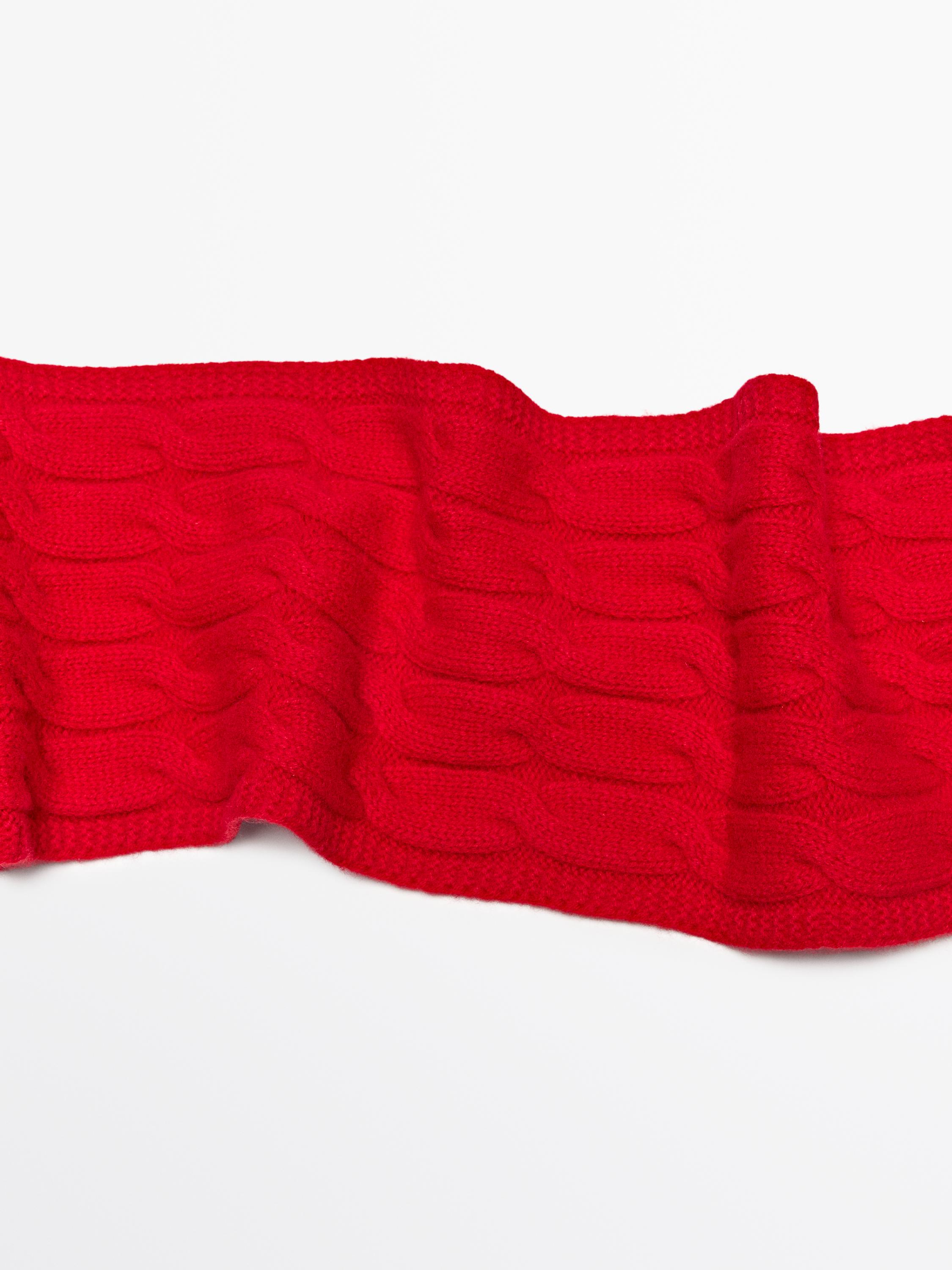 Schal aus Wollmischgewebe mit Zopfmuster