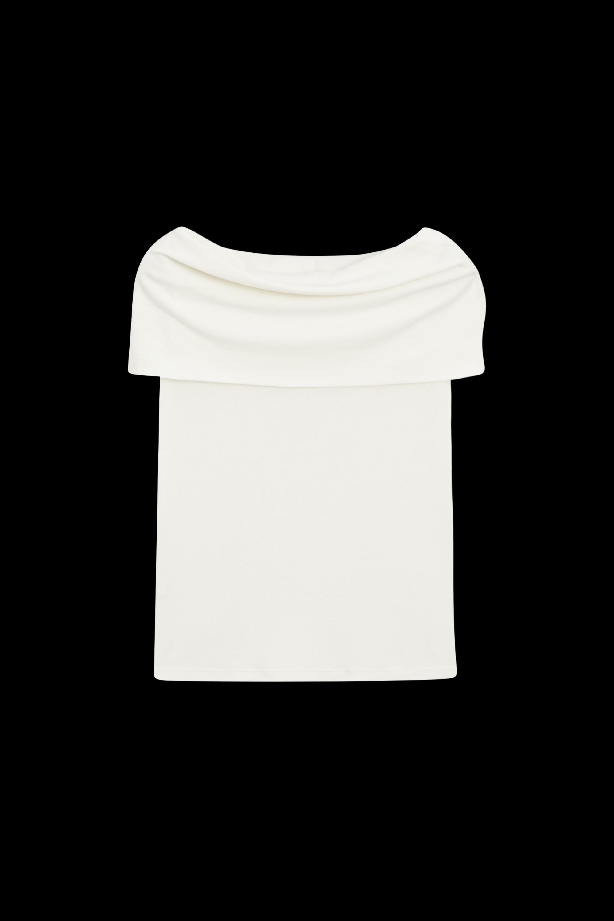 Cotton off-the-shoulder top — Off white