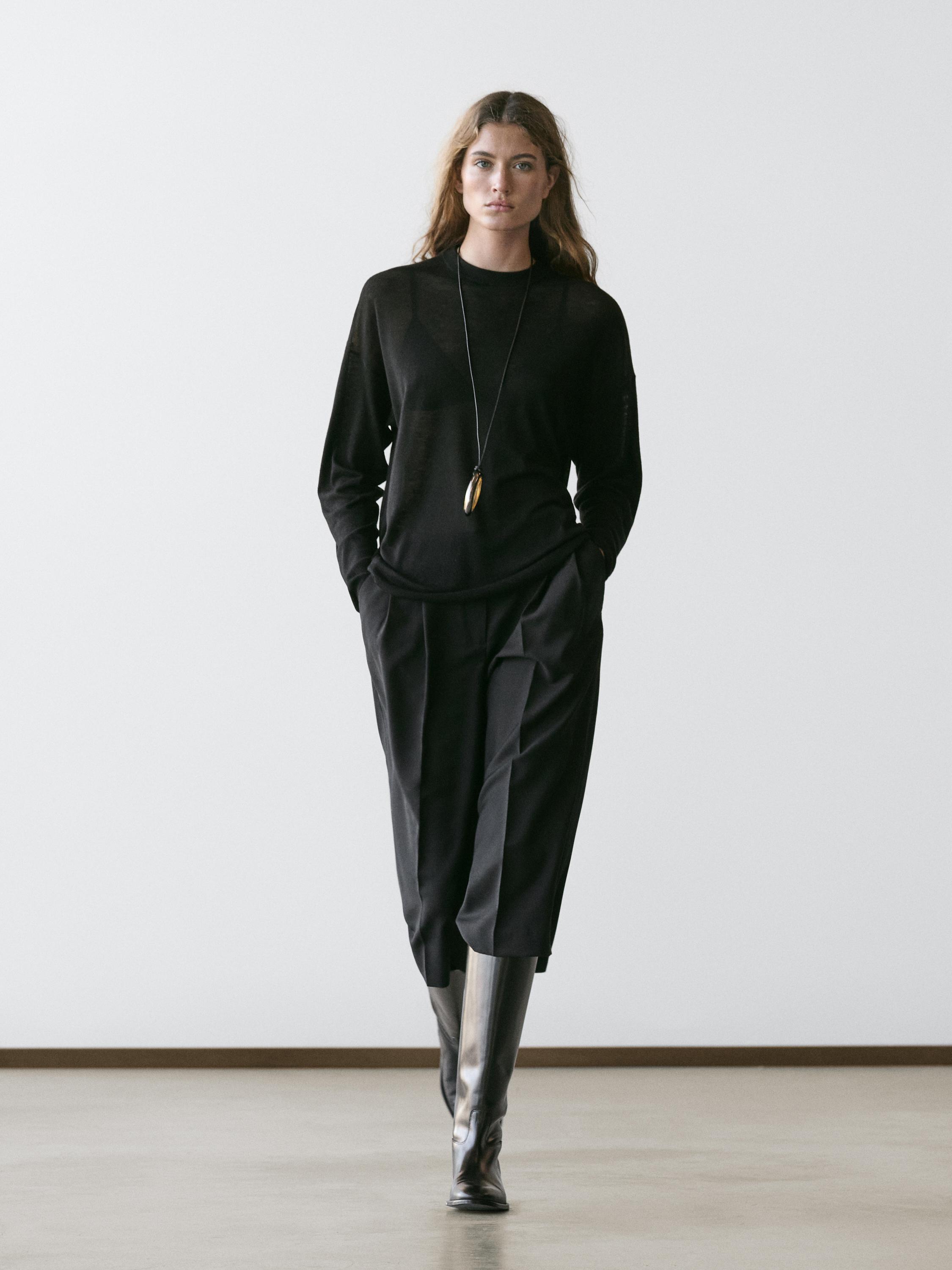 Pull oversize en maille de laine mélangée