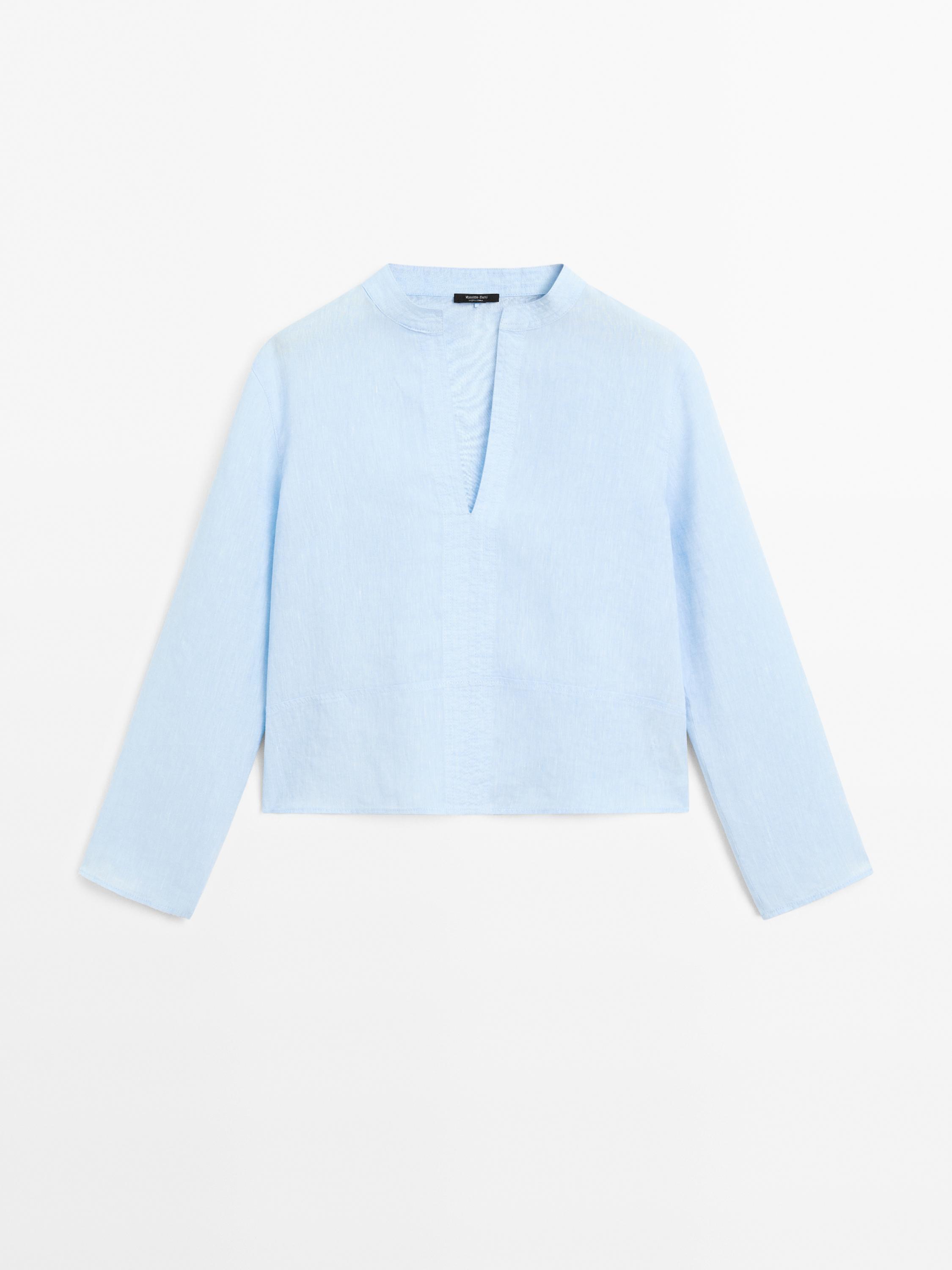 Camisa chambray 100% lino
