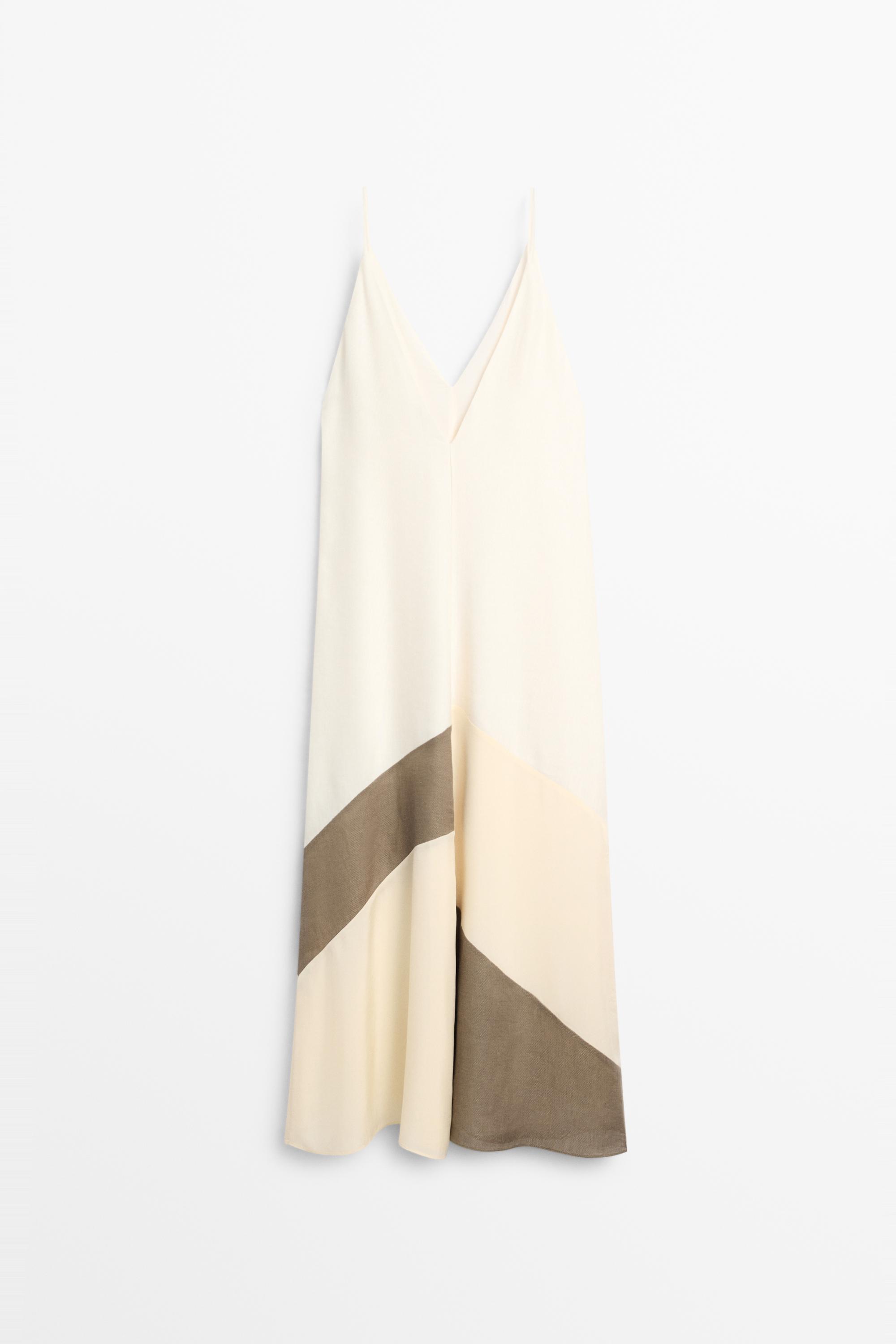Contrast flowing midi dress — WHITE